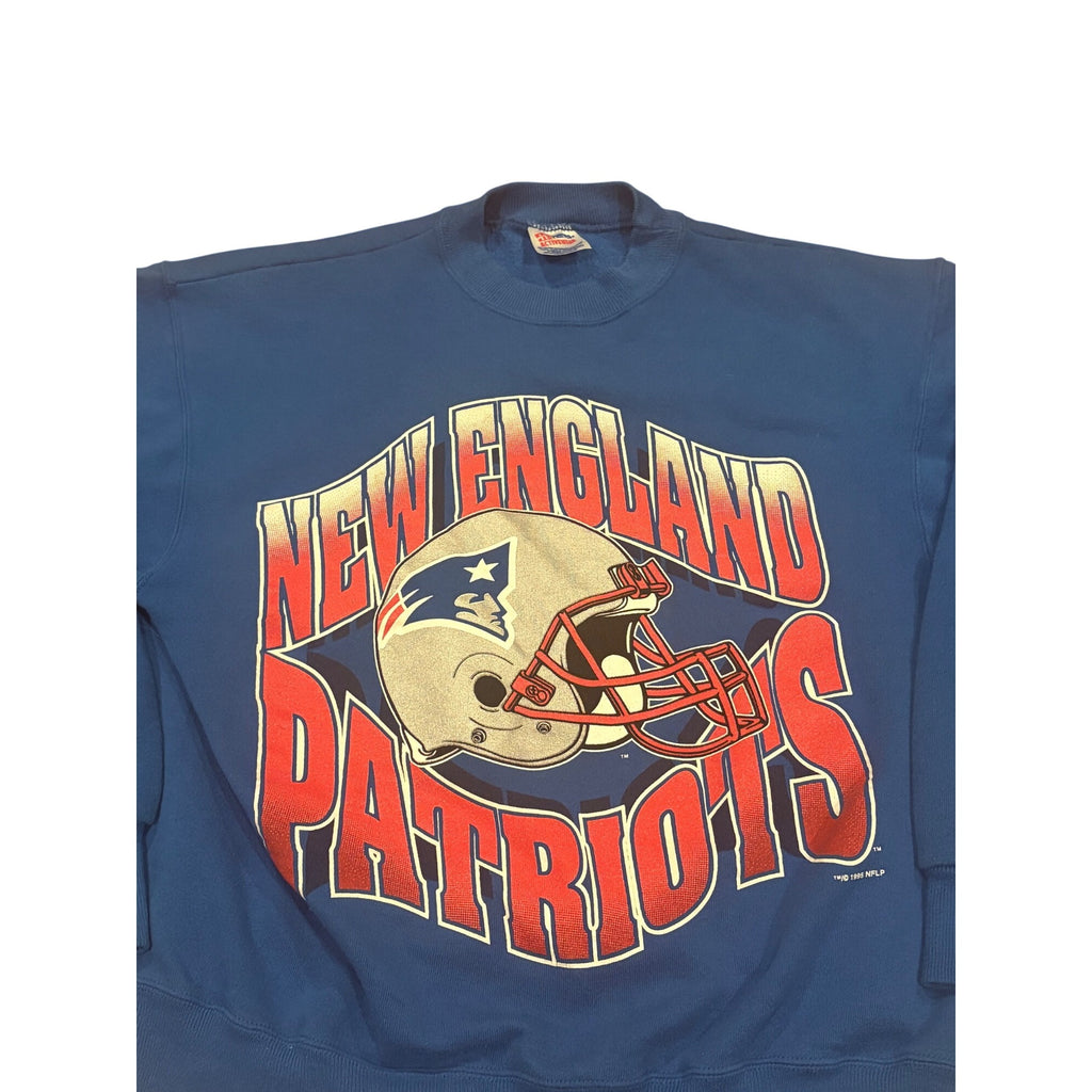 Vintage 1995 New England Patriots NFL Crewneck Sweatshirt Blue Hanes Men's Large