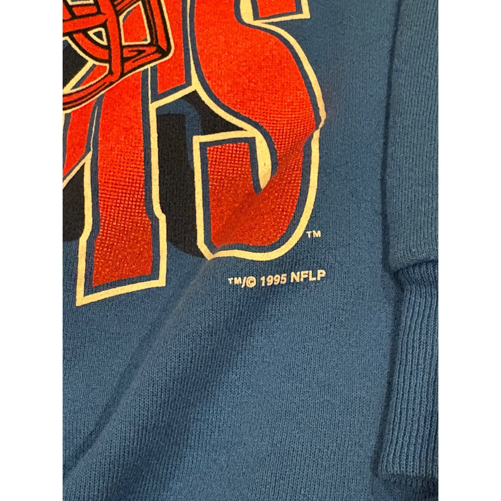 Vintage 1995 New England Patriots NFL Crewneck Sweatshirt Blue Hanes Men's Large