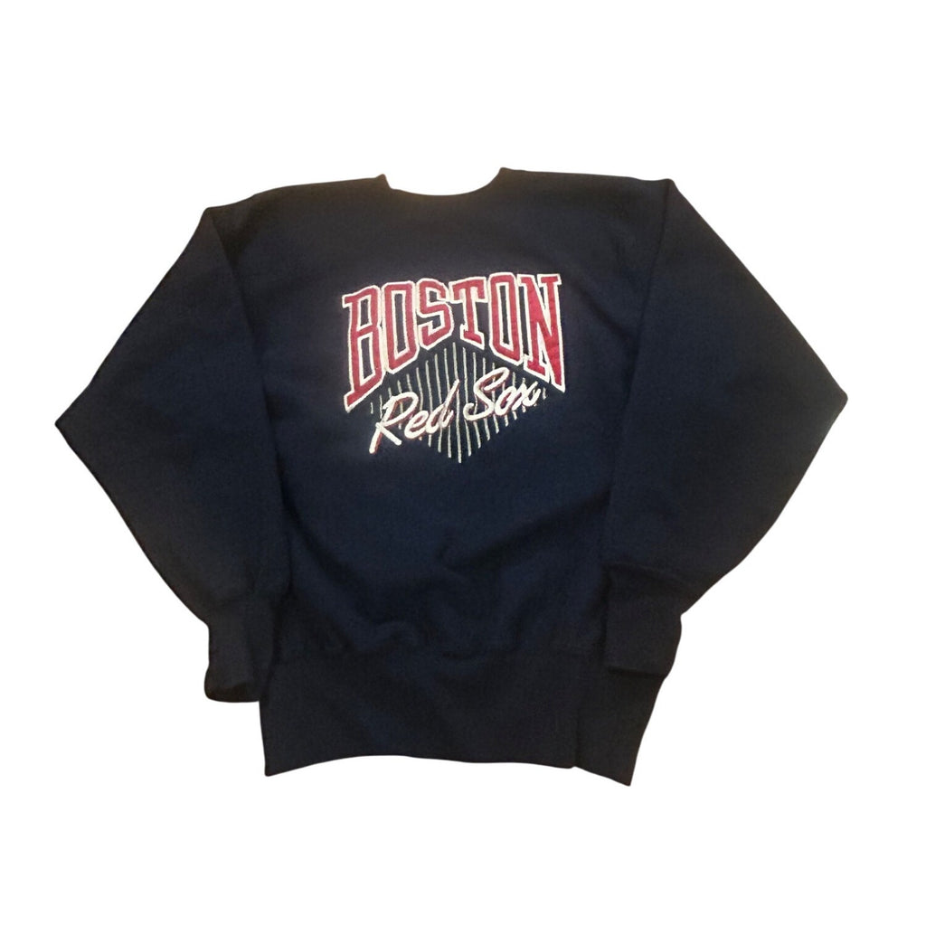Vintage 1990's Champion Reverse Boston Red Sox Crewneck Sweatshirt Blue Men's L