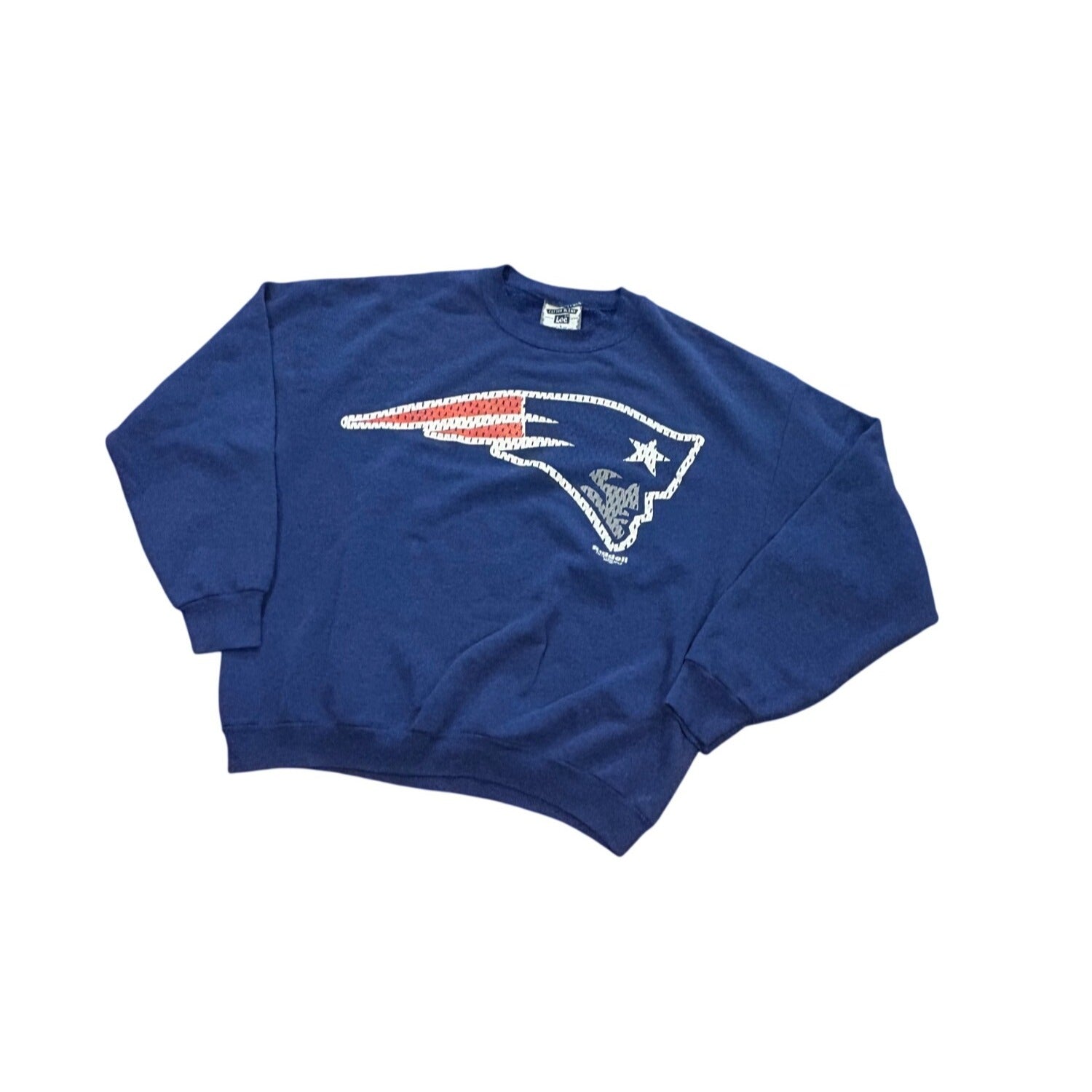Vintage 1998 Lee New England Patriots Big Logo NFL Sweatshirt Blue Men's Large