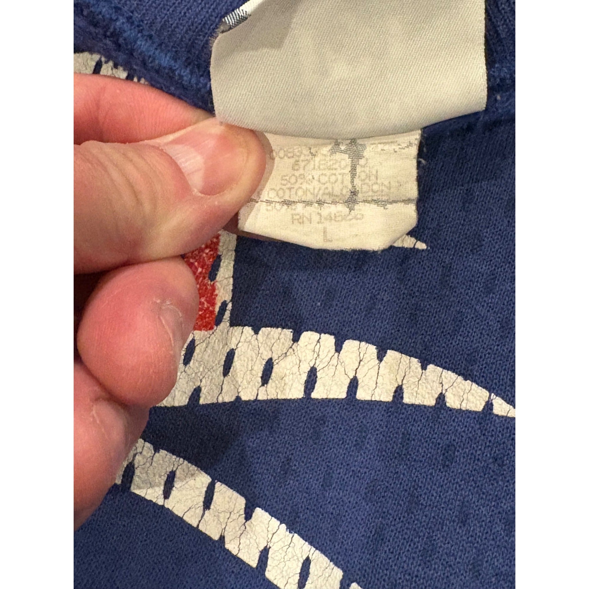 Vintage 1998 Lee New England Patriots Big Logo NFL Sweatshirt Blue Men's Large