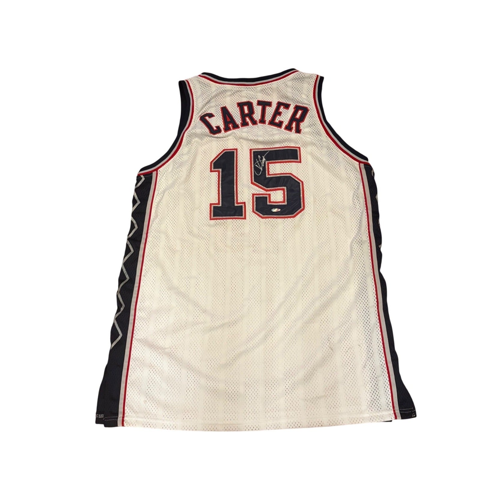 Reebok New Jersey Nets Vince Carter #15 Signed NBA Basketball Jersey Men's 50