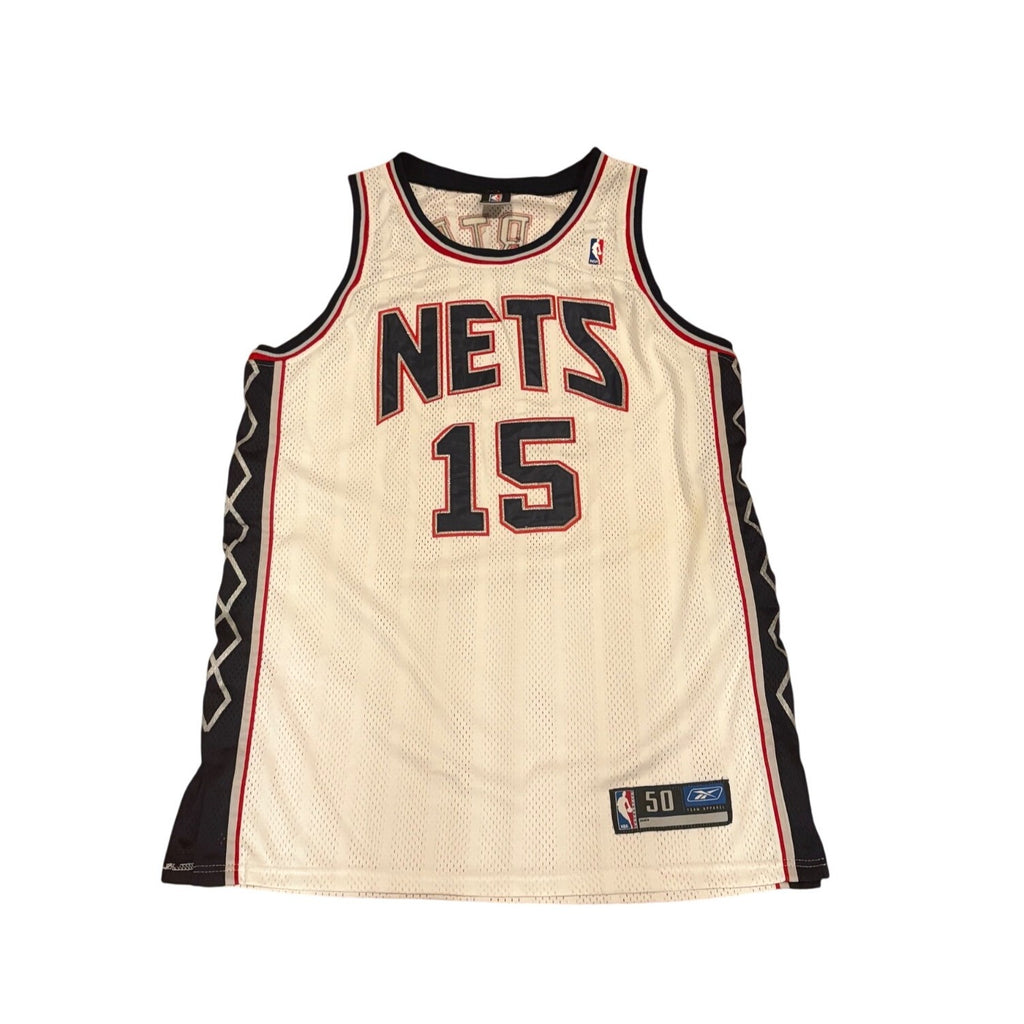 Reebok New Jersey Nets Vince Carter #15 Signed NBA Basketball Jersey Men's 50