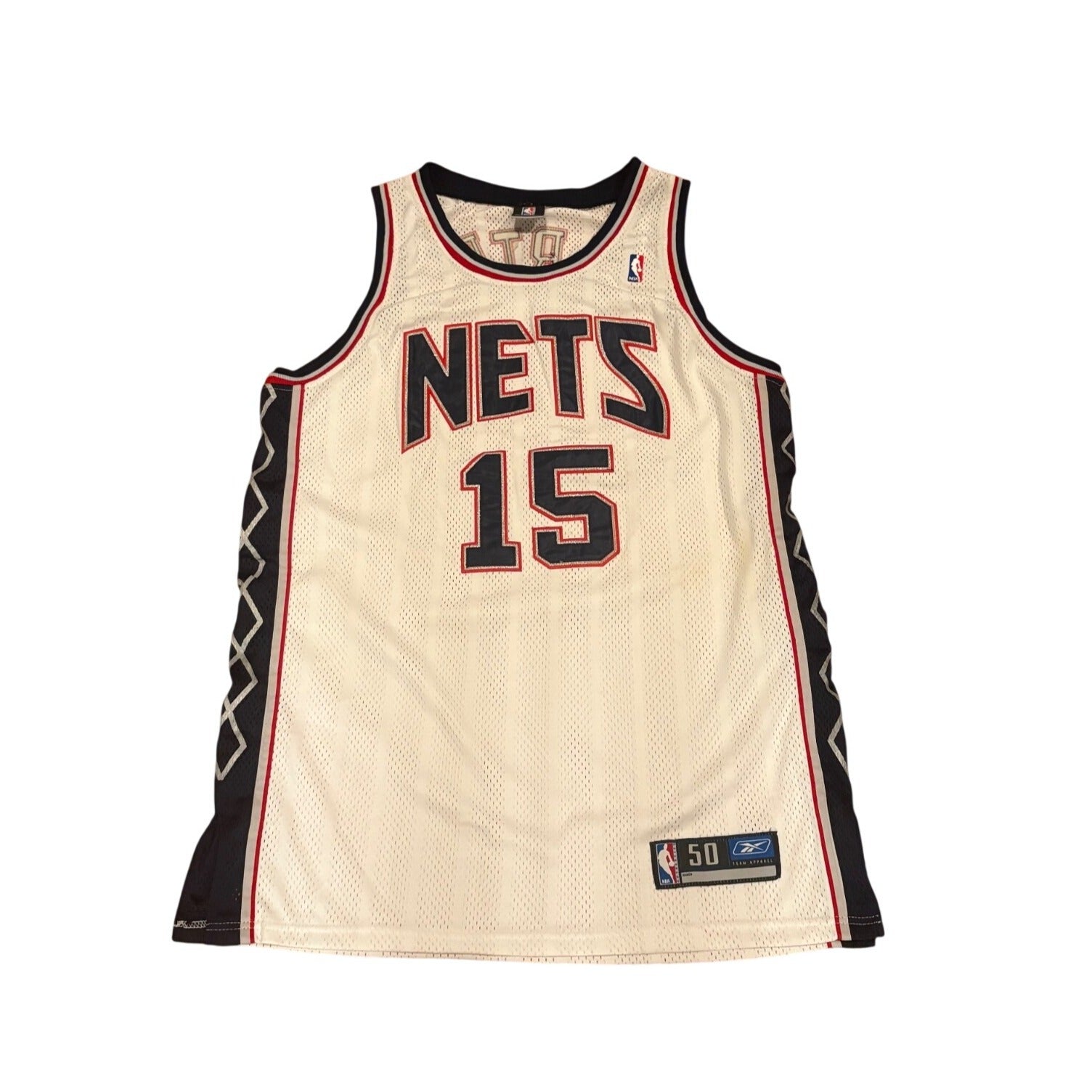 Reebok New Jersey Nets Vince Carter #15 Signed NBA Basketball Jersey Men's 50