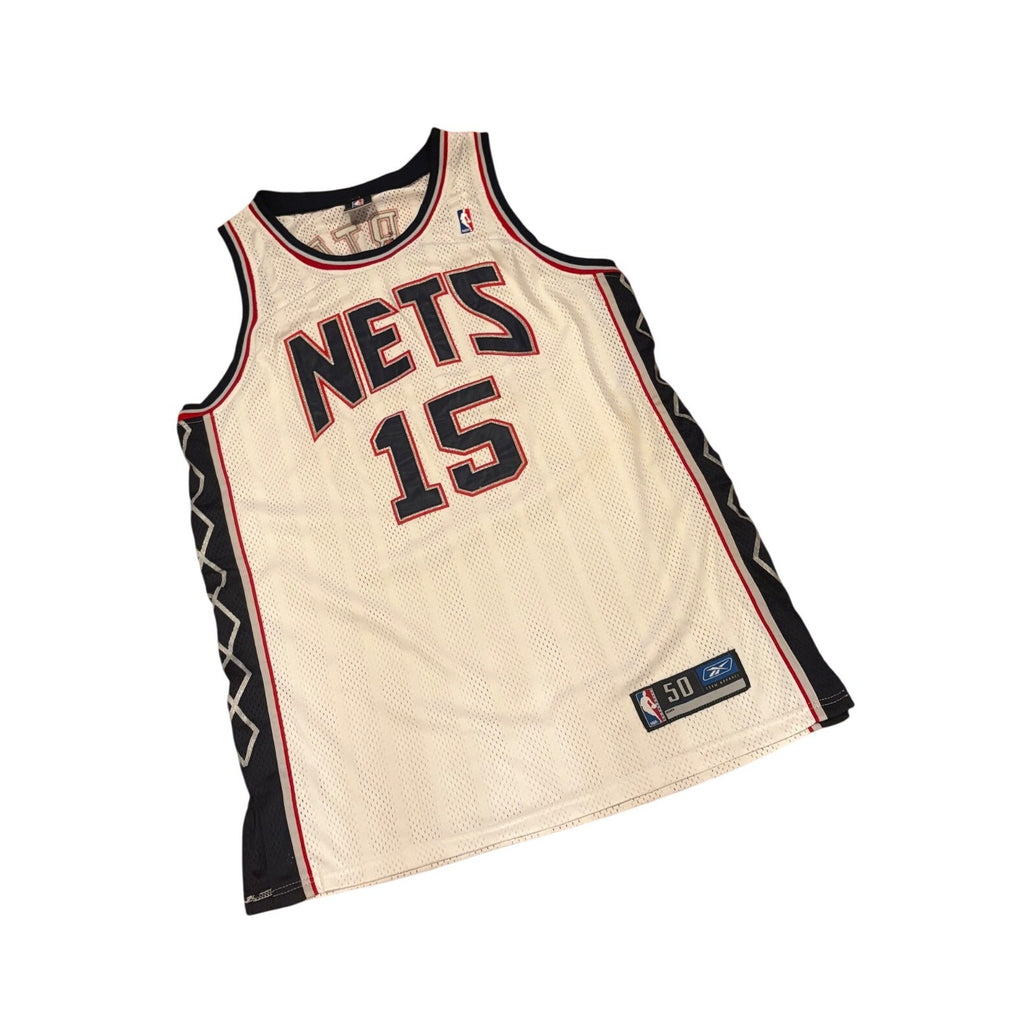 Reebok New Jersey Nets Vince Carter #15 Signed NBA Basketball Jersey Men's 50