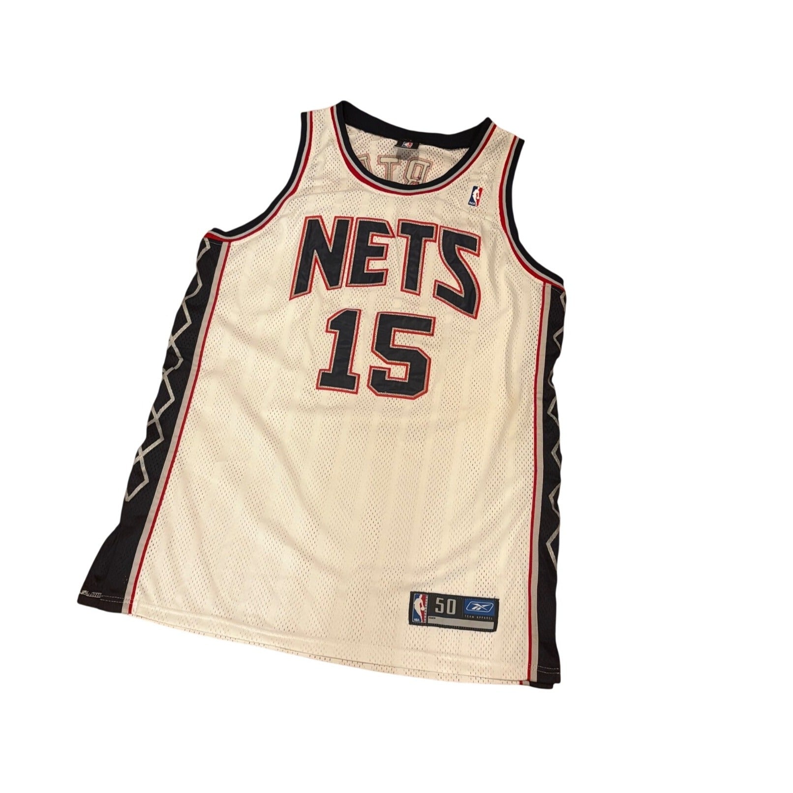 Reebok New Jersey Nets Vince Carter #15 Signed NBA Basketball Jersey Men's 50