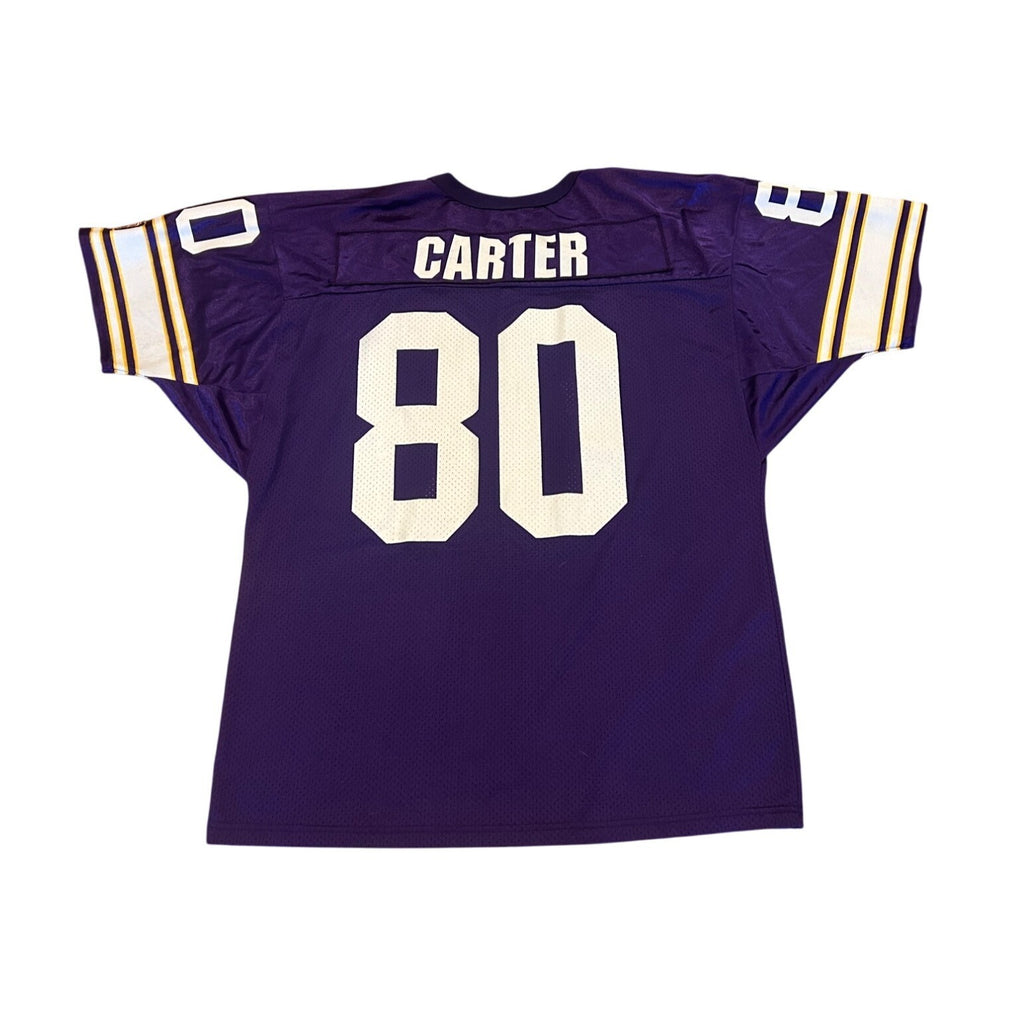 Vintage 1990's Minnesota Vikings Cris Carter #80 Home Purple NFL Jersey Men's XL