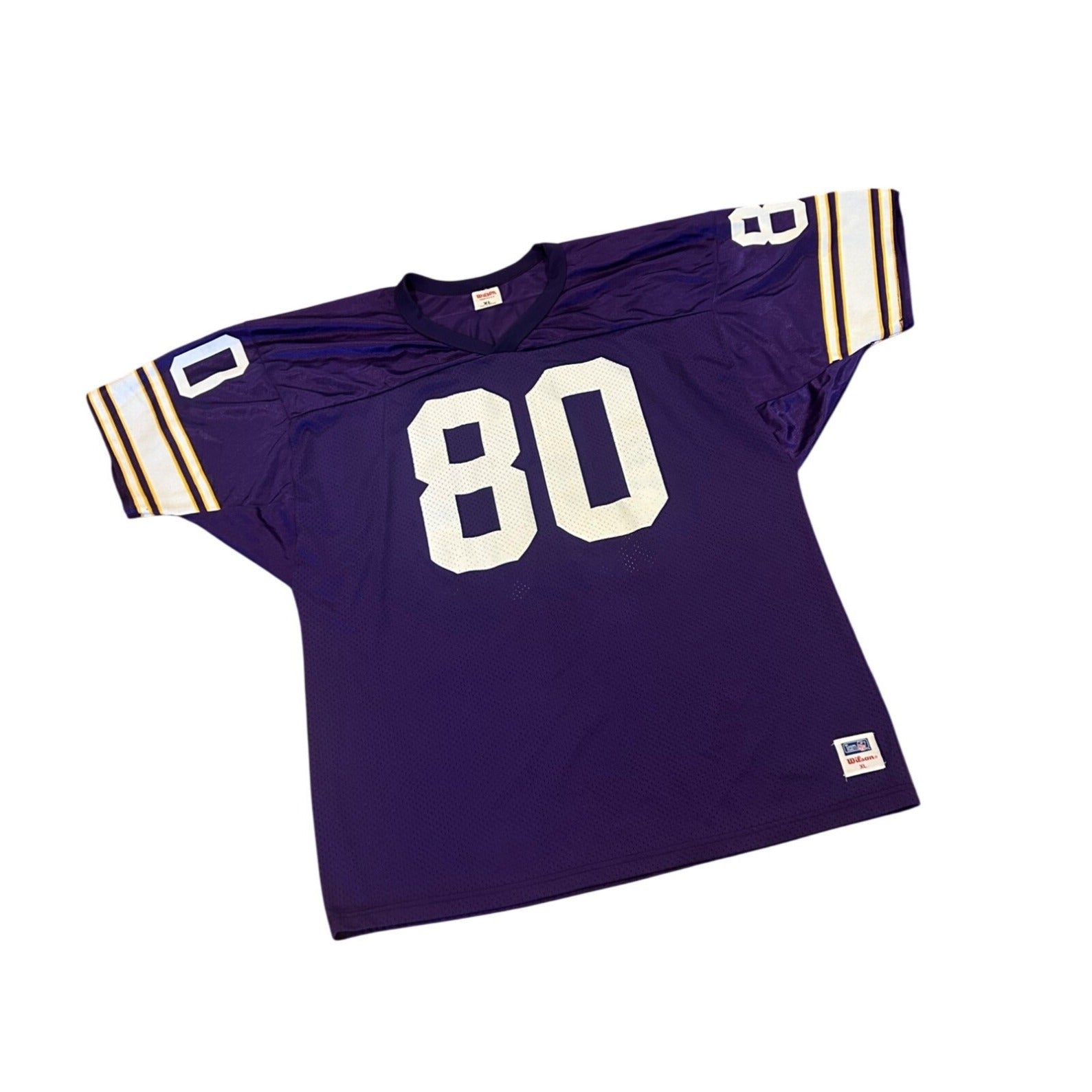 Vintage 1990's Minnesota Vikings Cris Carter #80 Home Purple NFL Jersey Men's XL