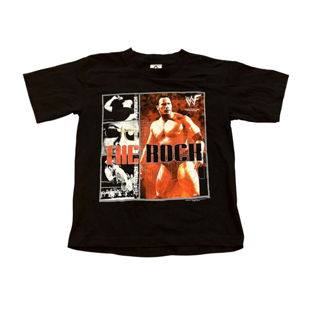Vintage 2000 WWF The Rock Layeth the Smacketh Down! T-Shirt Youth Small