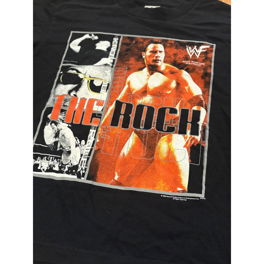 Vintage 2000 WWF The Rock Layeth the Smacketh Down! T-Shirt Youth Small