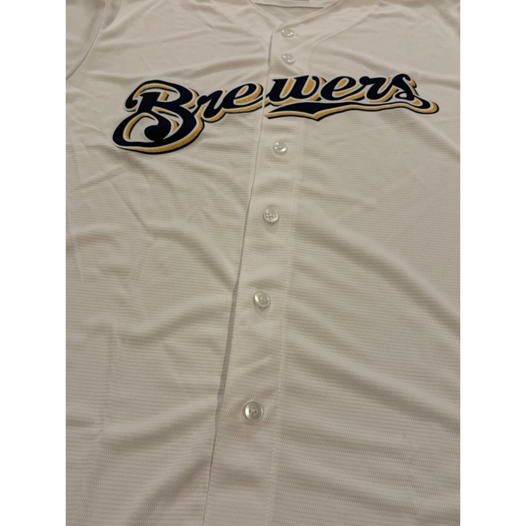 Majestic Milwaukee Brewers Cool Base MLB Baseball Jersey White Men's XL NEW
