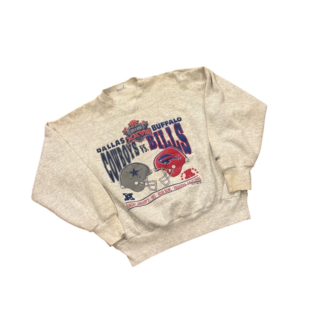 Vintage Super Bowl XXVII Dallas Cowboys vs Buffalo Bills Matchup Sweatshirt XL
