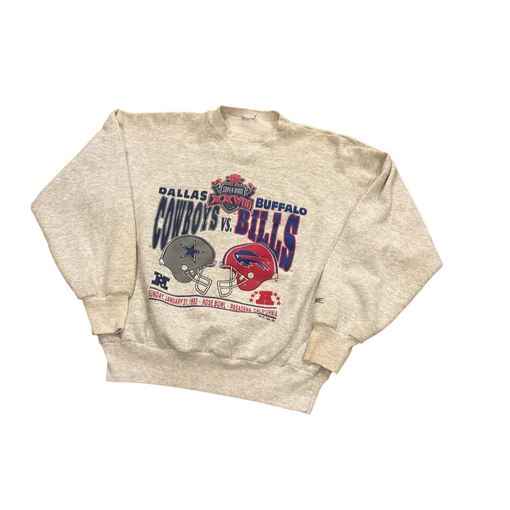Vintage Super Bowl XXVII Dallas Cowboys vs Buffalo Bills Matchup Sweatshirt XL