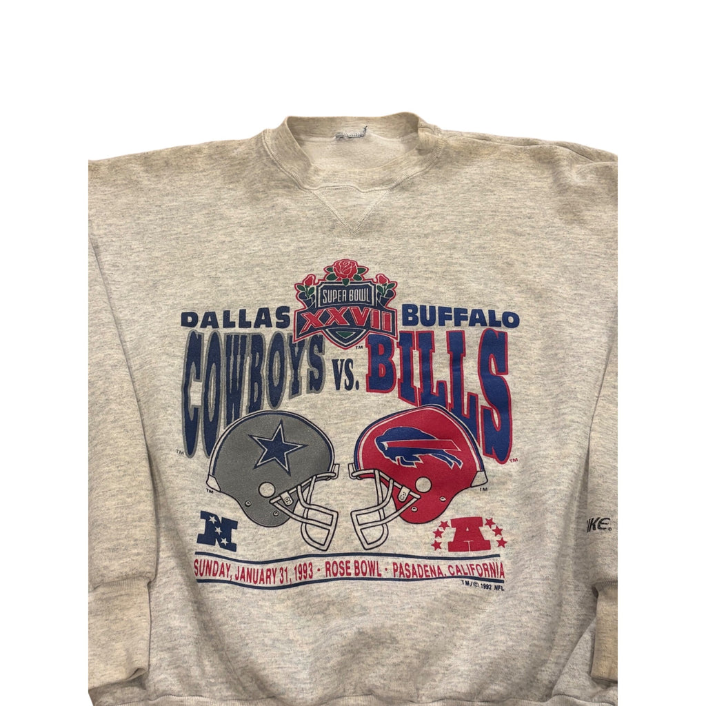 Vintage Super Bowl XXVII Dallas Cowboys vs Buffalo Bills Matchup Sweatshirt XL