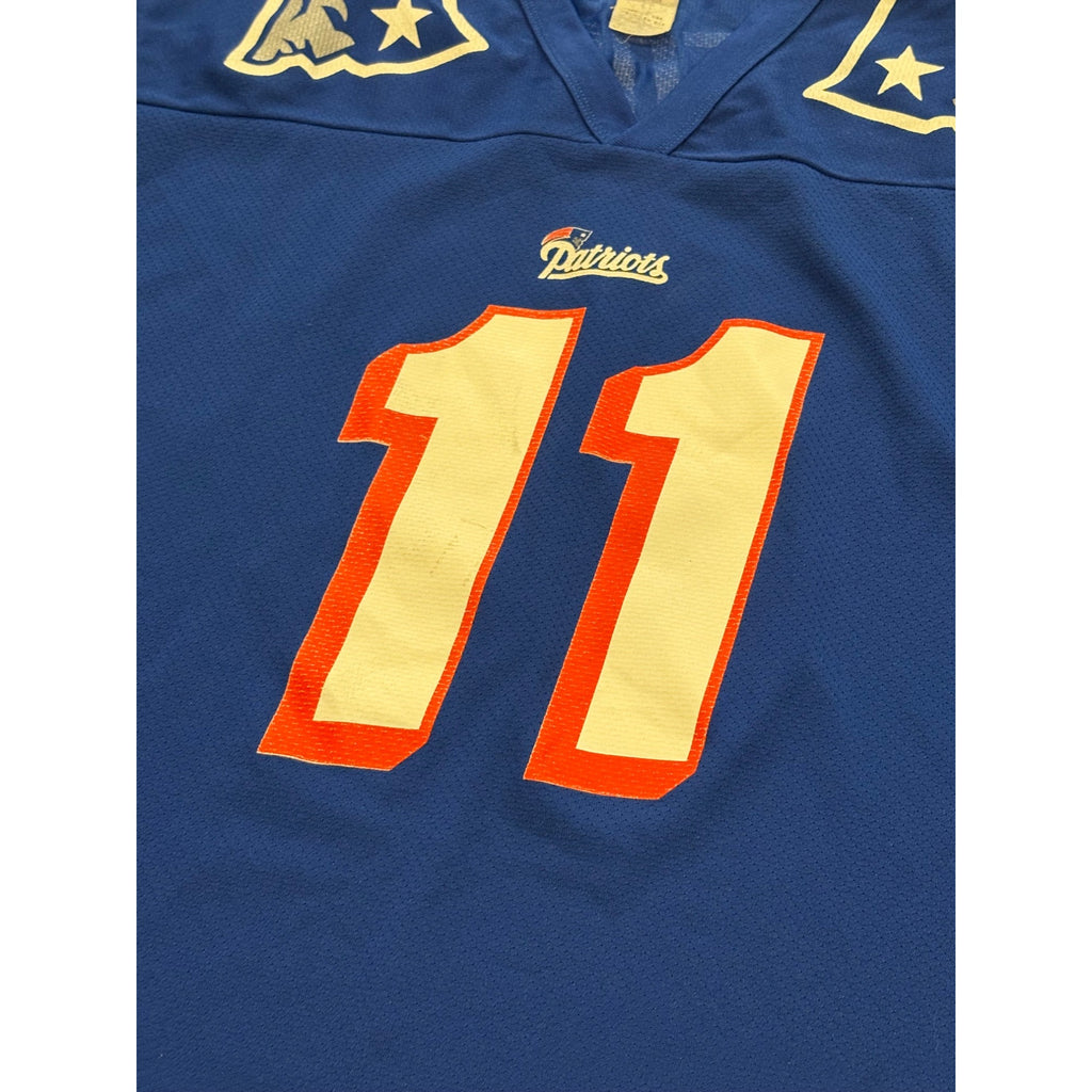 Vintage 90's Logo 7 New England Patriots Drew Bledsoe #11 NFL Jersey Large