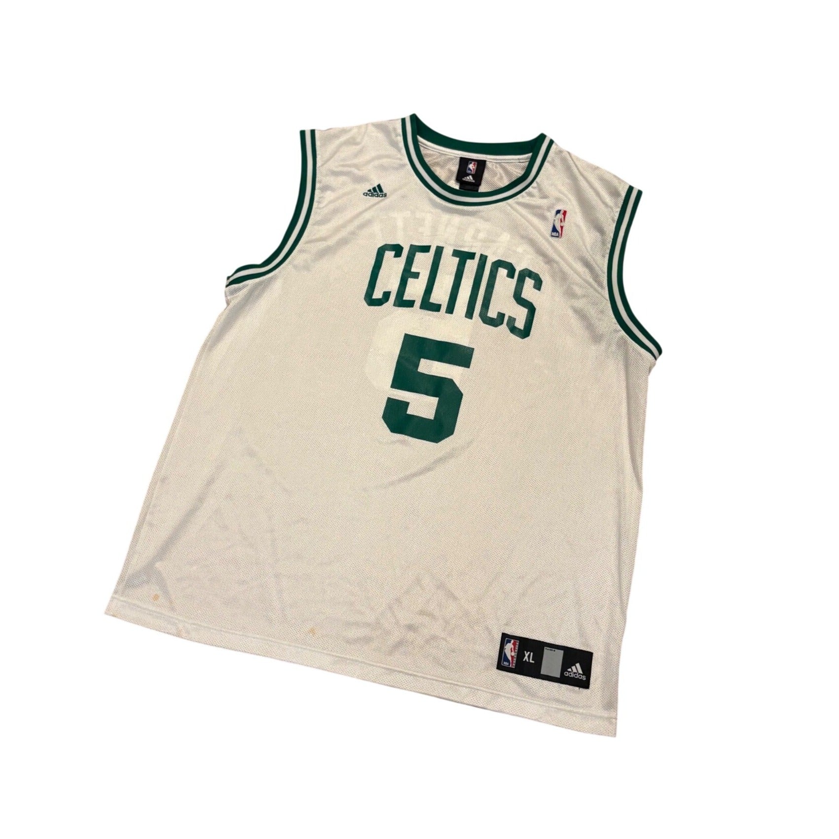 Adidas Boston Celtics Kevin Garnett #5 NBA Basketball Jersey White Men's XL