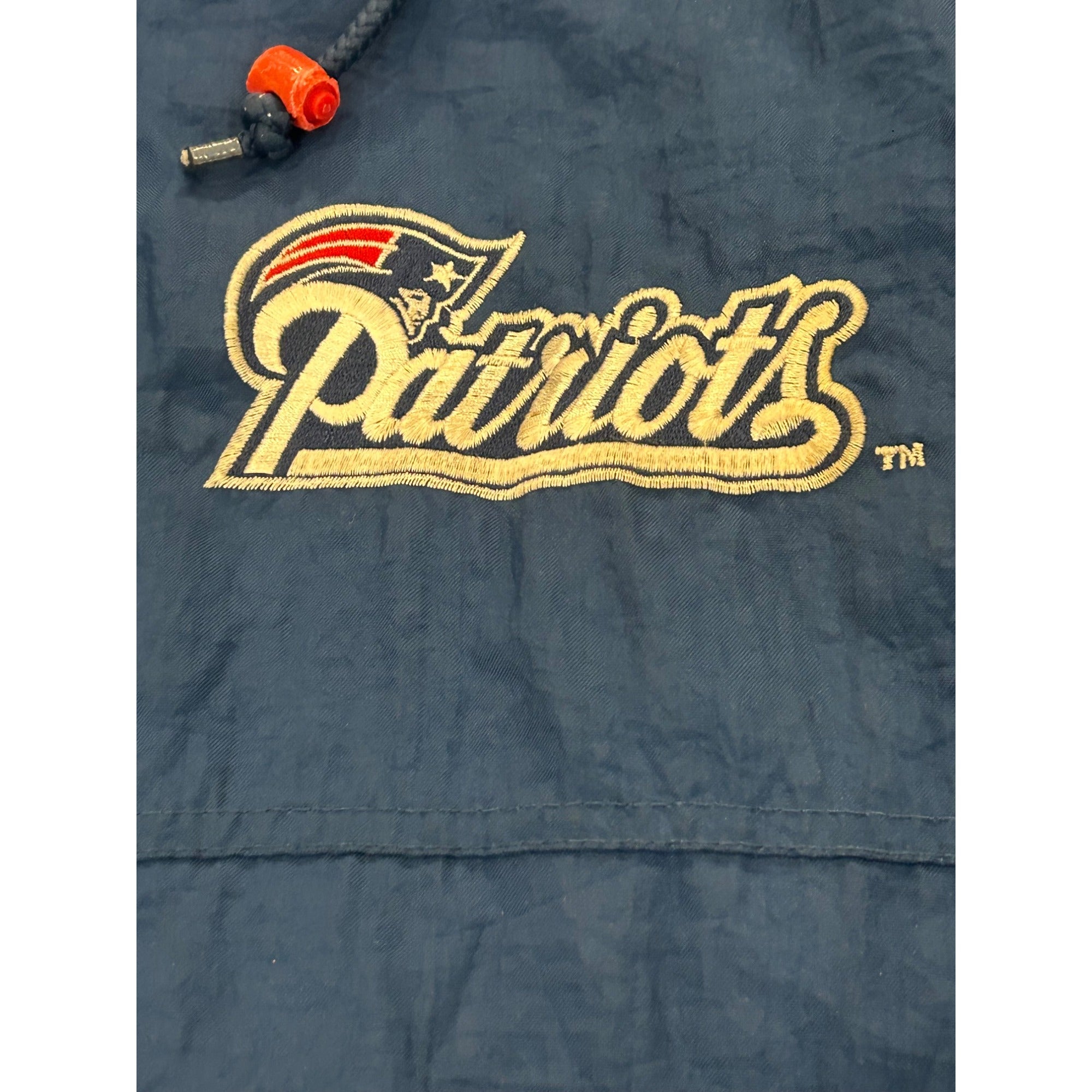 Vintage 1990's Starter New England Patriots Blue Puffer Hoodie Jacket Men's XL