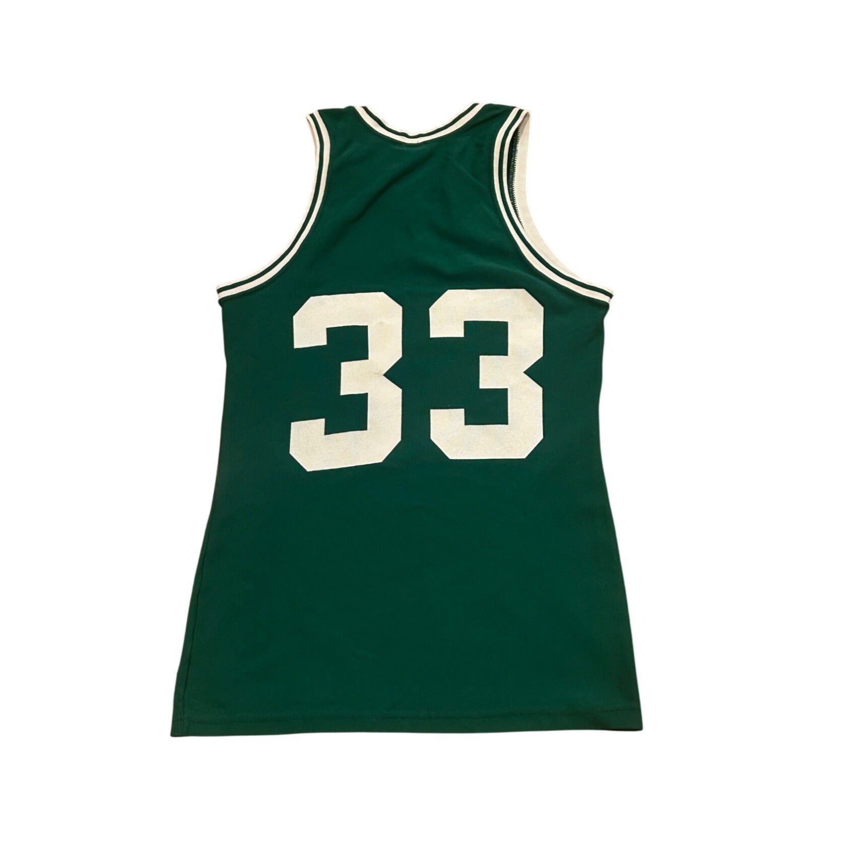 Vintage 1980's Sand-Knit Boston Celtics Larry Bird #33 NBA Jersey Green Medium