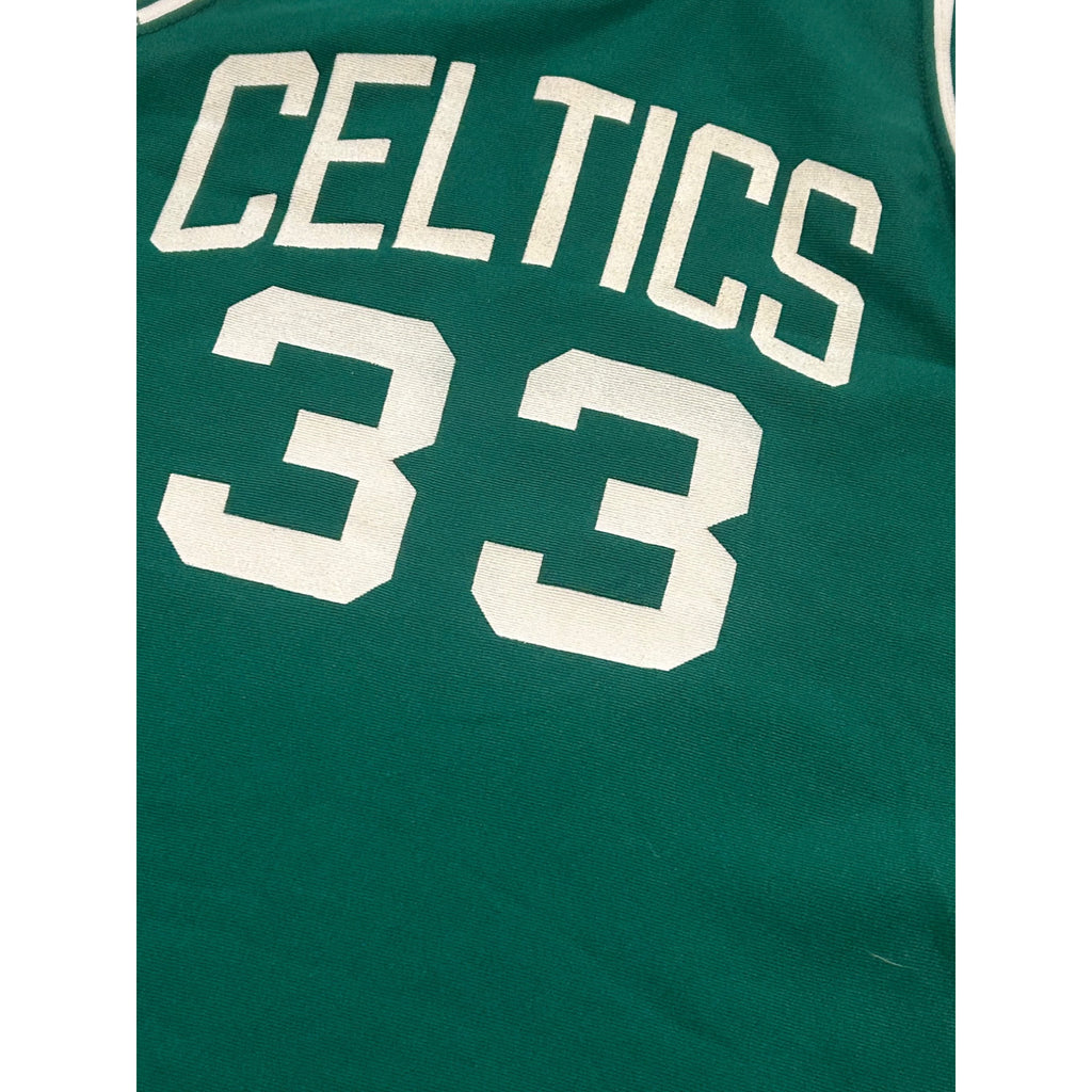 Vintage 1980's Sand-Knit Boston Celtics Larry Bird #33 NBA Jersey Green Medium