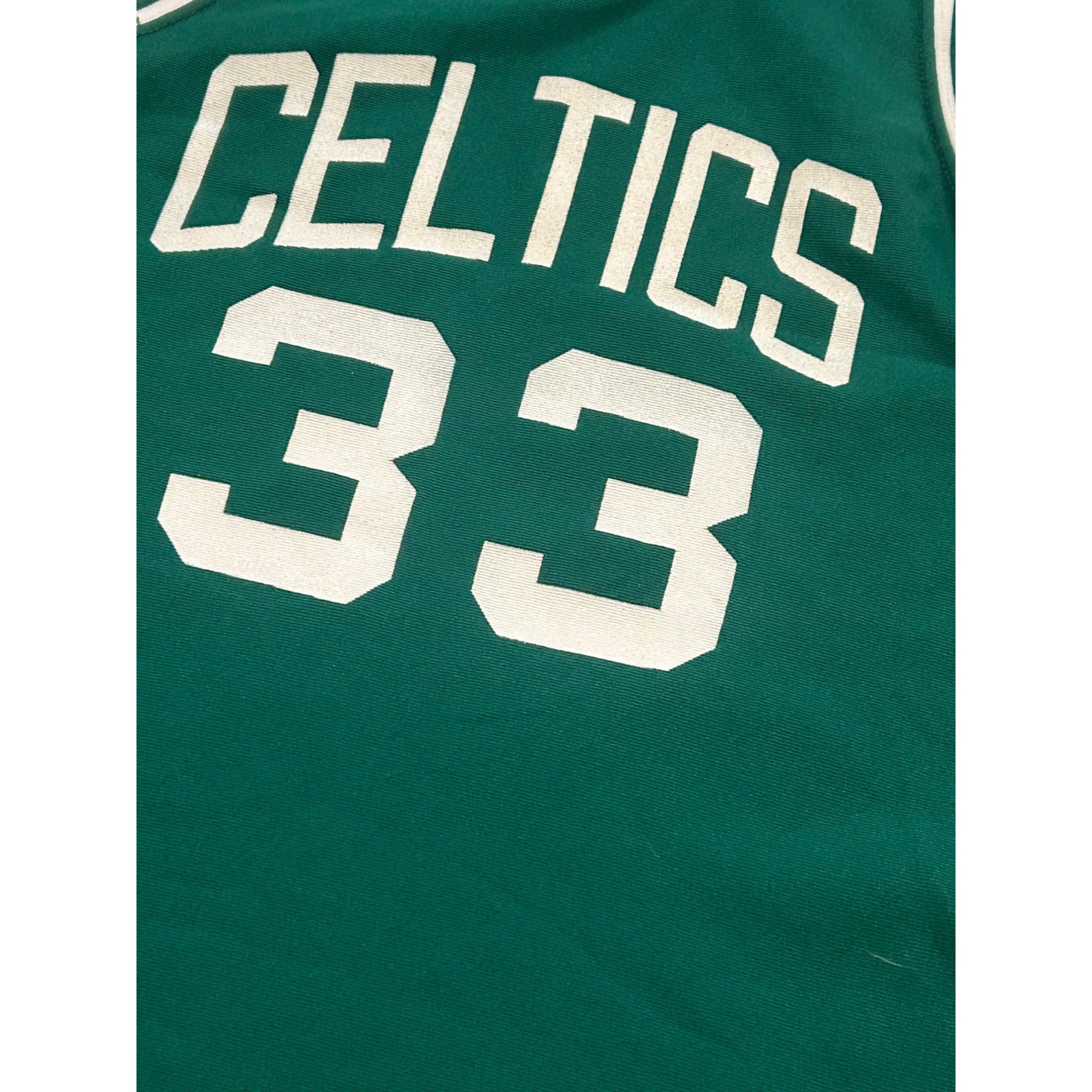 Vintage 1980's Sand-Knit Boston Celtics Larry Bird #33 NBA Jersey Green Medium