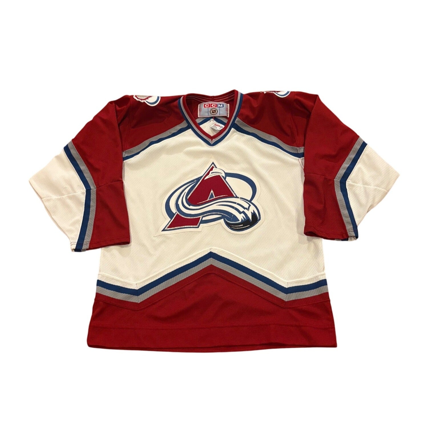 Vintage 90's CCM Air-Knit Colorado Avalanche Stitched NHL Hockey Jersey Medium