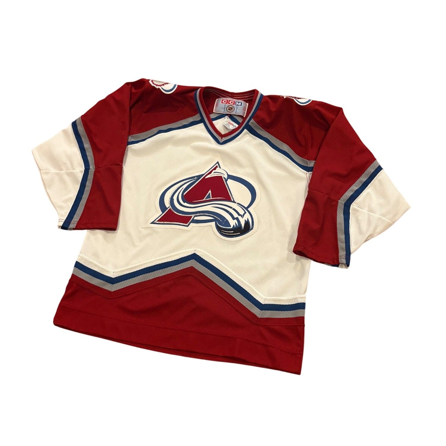 Vintage 90's CCM Air-Knit Colorado Avalanche Stitched NHL Hockey Jersey Medium