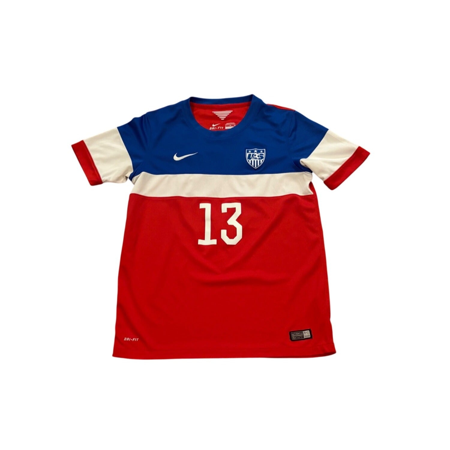 Nike Dri-Fit 2014 USWNT Alex Morgan #13 Bomb Pop Soccer Jersey Youth XL