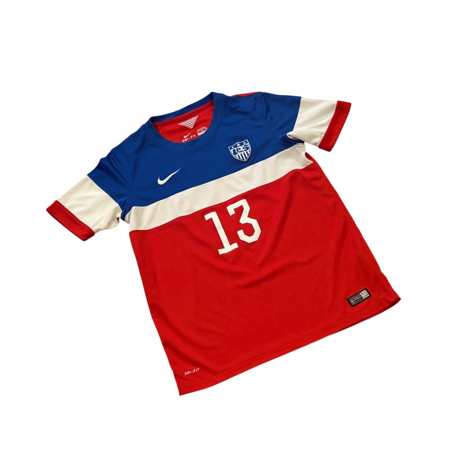 Nike Dri-Fit 2014 USWNT Alex Morgan #13 Bomb Pop Soccer Jersey Youth XL