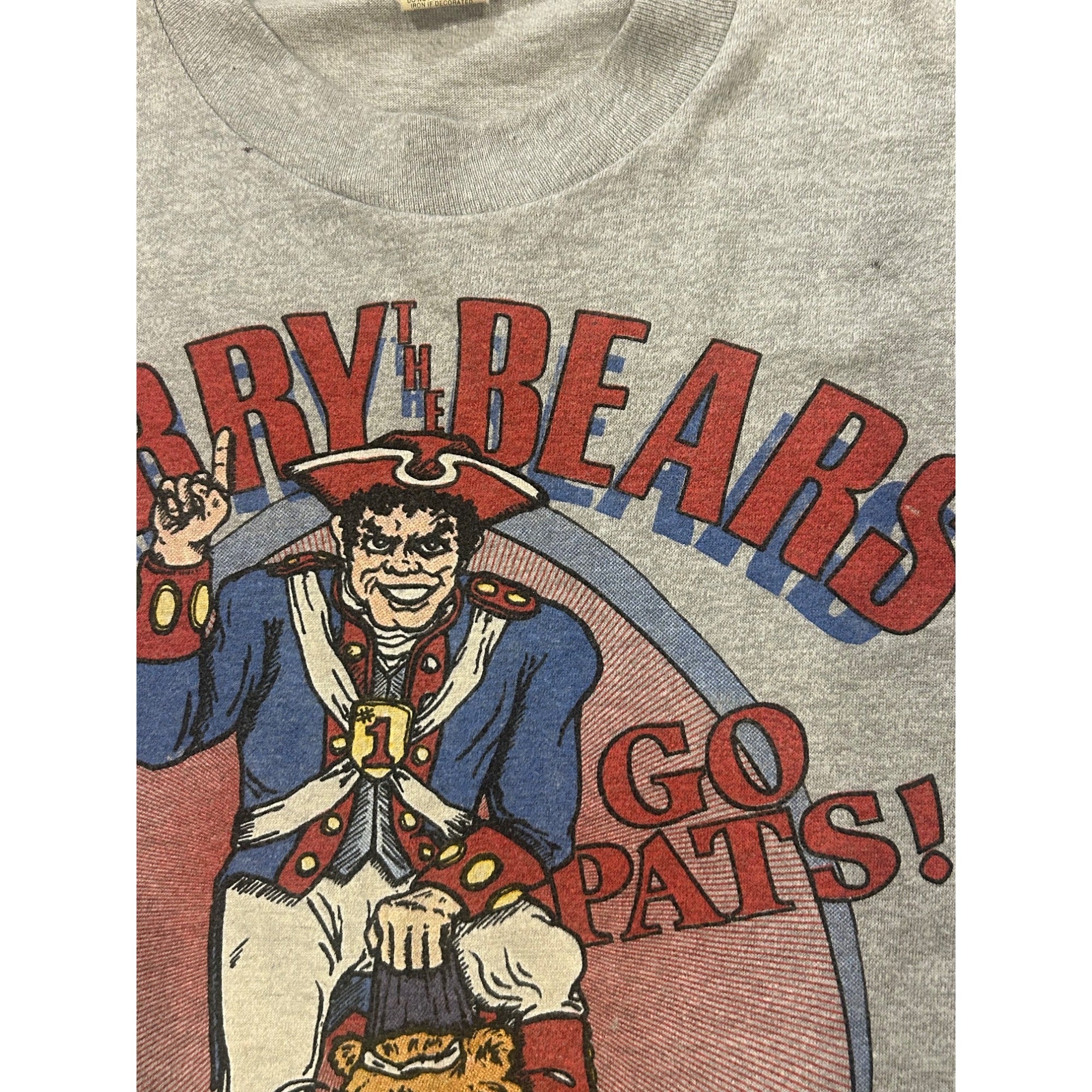 Vintage 1986 New England Patriots Berry the Bears Super Bowl XX T-Shirt Men's XL