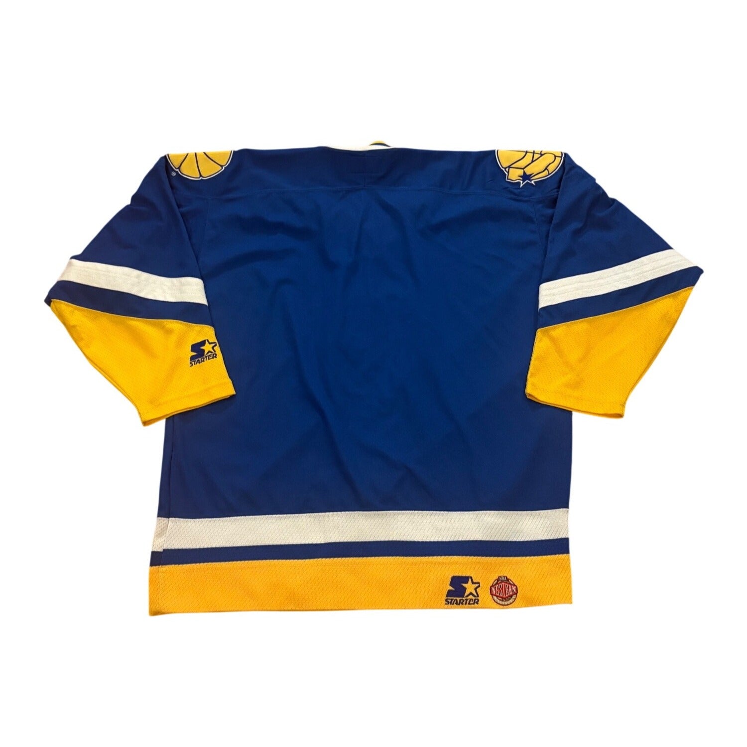 Vintage 90s Starter Golden State Warriors NBA Basketball Hockey Jersey Men's L