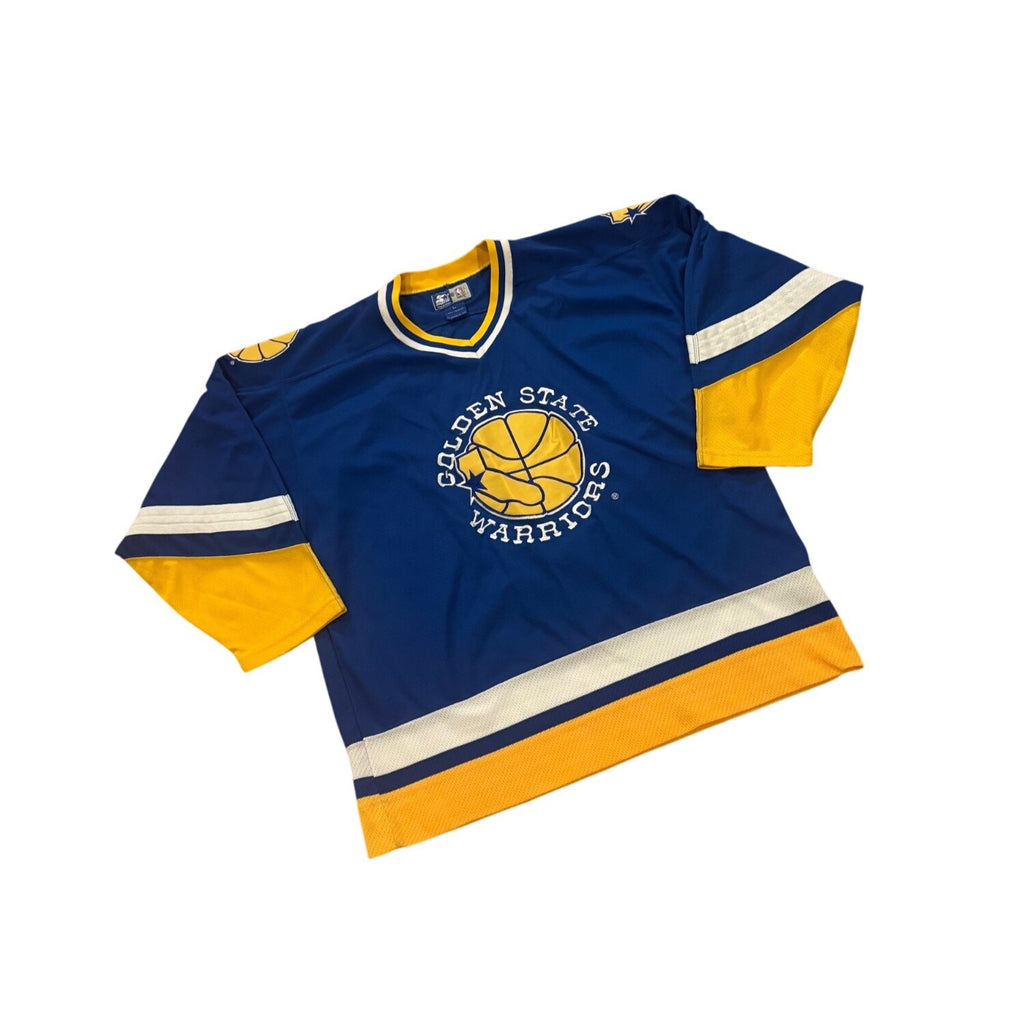 Vintage 90s Starter Golden State Warriors NBA Basketball Hockey Jersey Men's L