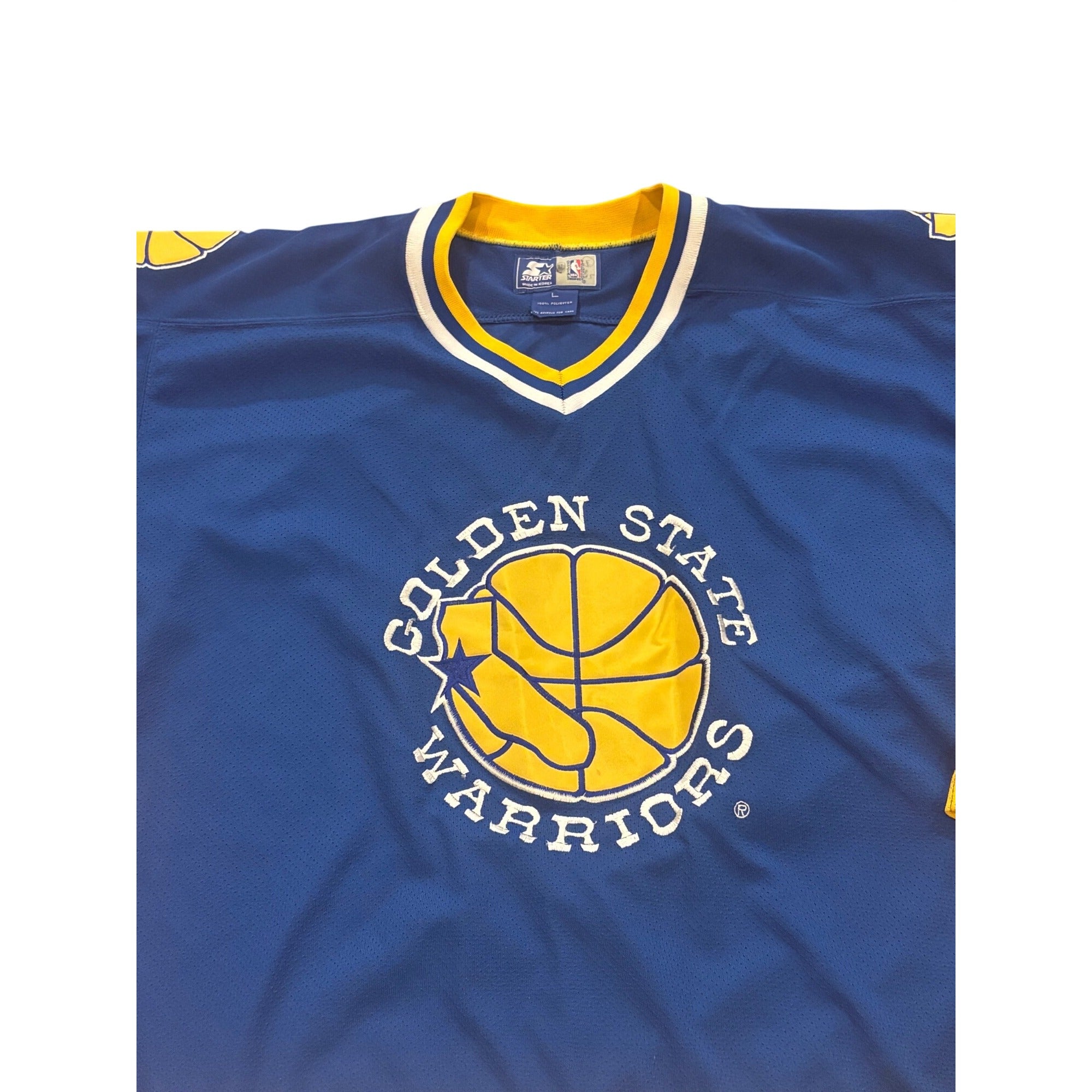 Vintage 90s Starter Golden State Warriors NBA Basketball Hockey Jersey Men's L
