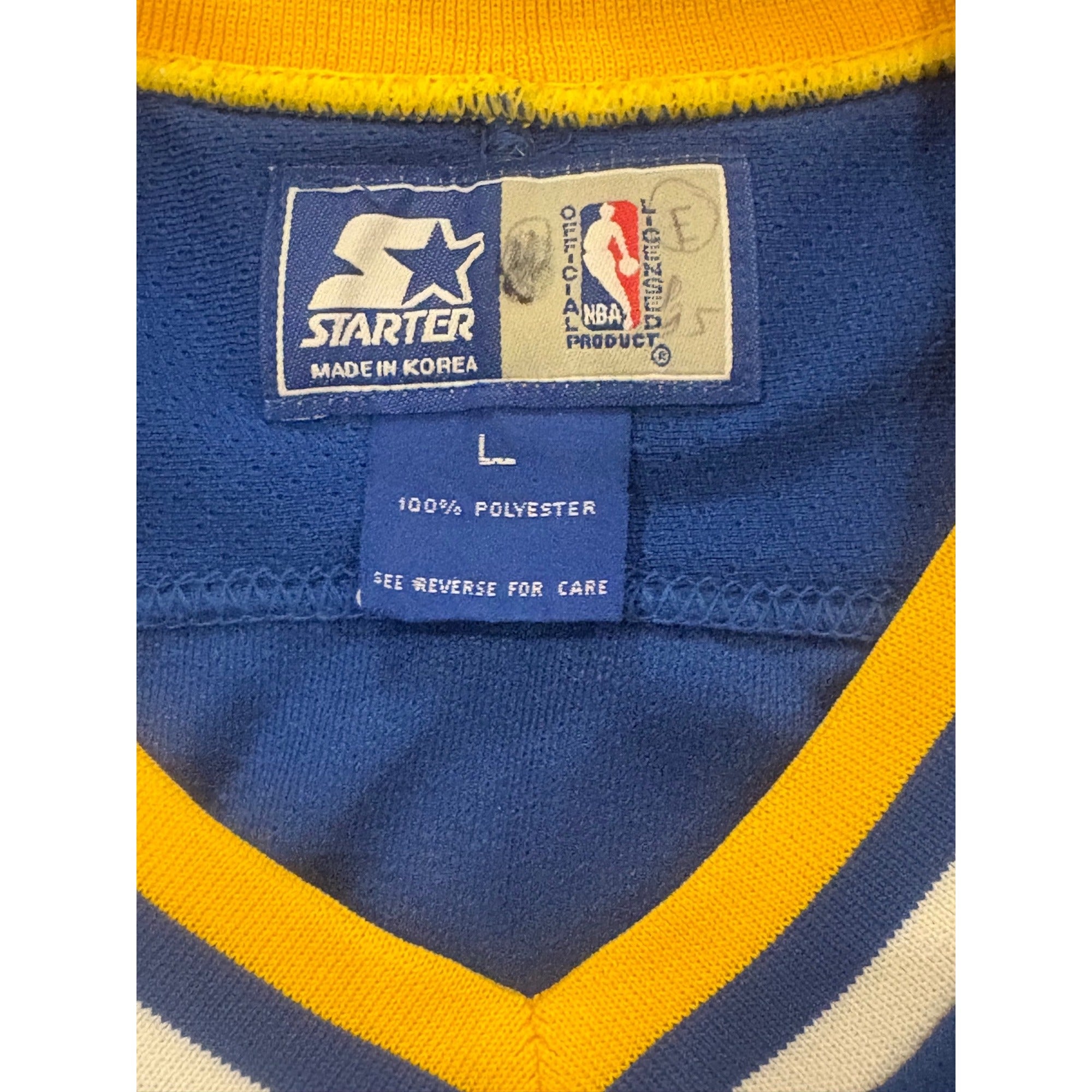 Vintage 90s Starter Golden State Warriors NBA Basketball Hockey Jersey Men's L