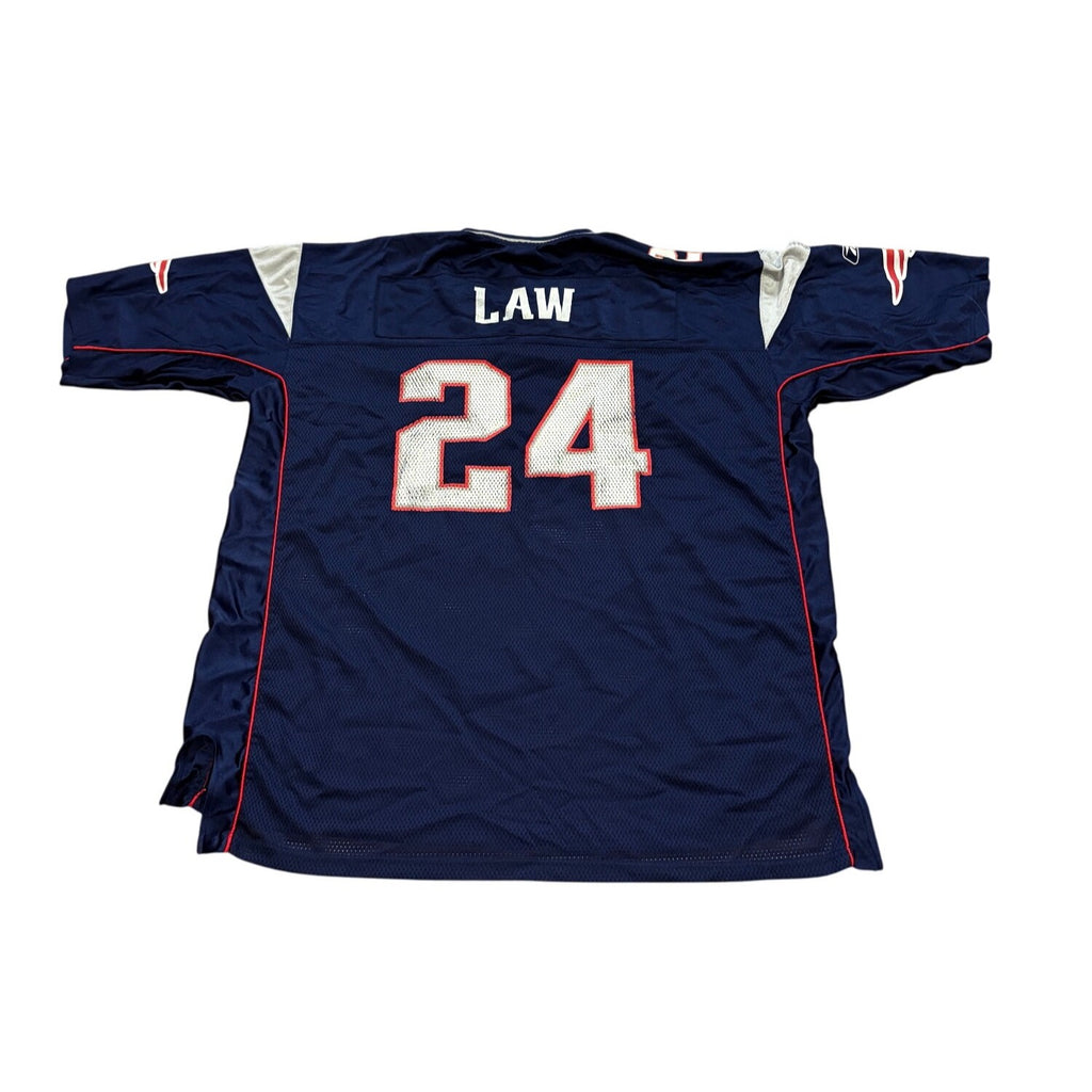 Vintage Reebok New England Patriots Ty Law #24 NFL Football Jersey Men's 2XL