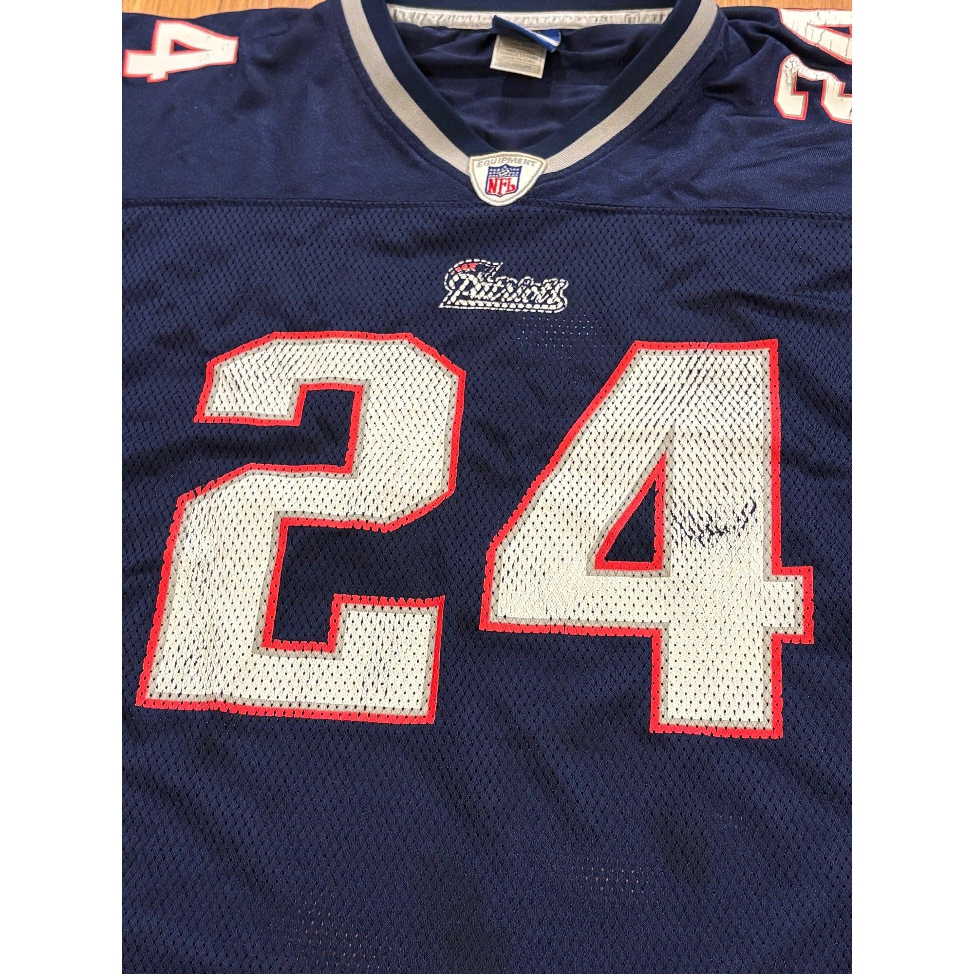 Vintage Reebok New England Patriots Ty Law #24 NFL Football Jersey Men's 2XL