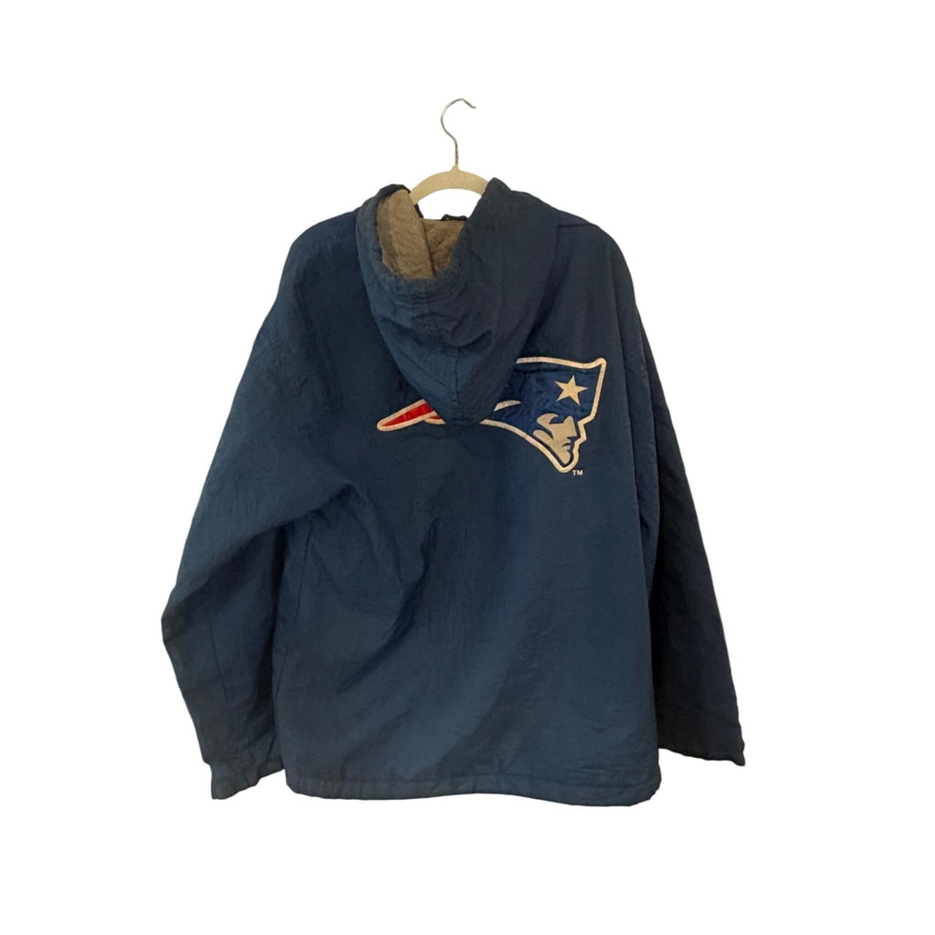 Vintage 90s Starter New England Patriots NFL Pro Line Full Zip Hooded Jacket L