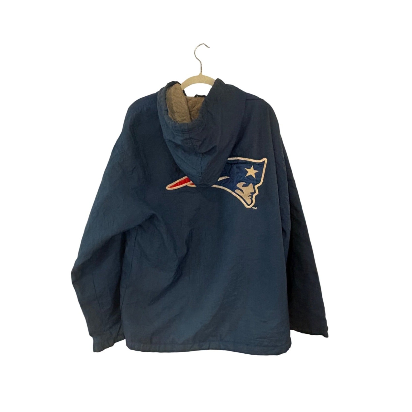 Vintage 90s Starter New England Patriots NFL Pro Line Full Zip Hooded Jacket L