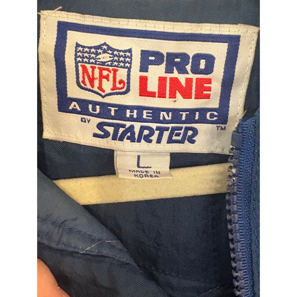 Vintage 90s Starter New England Patriots NFL Pro Line Full Zip Hooded Jacket L