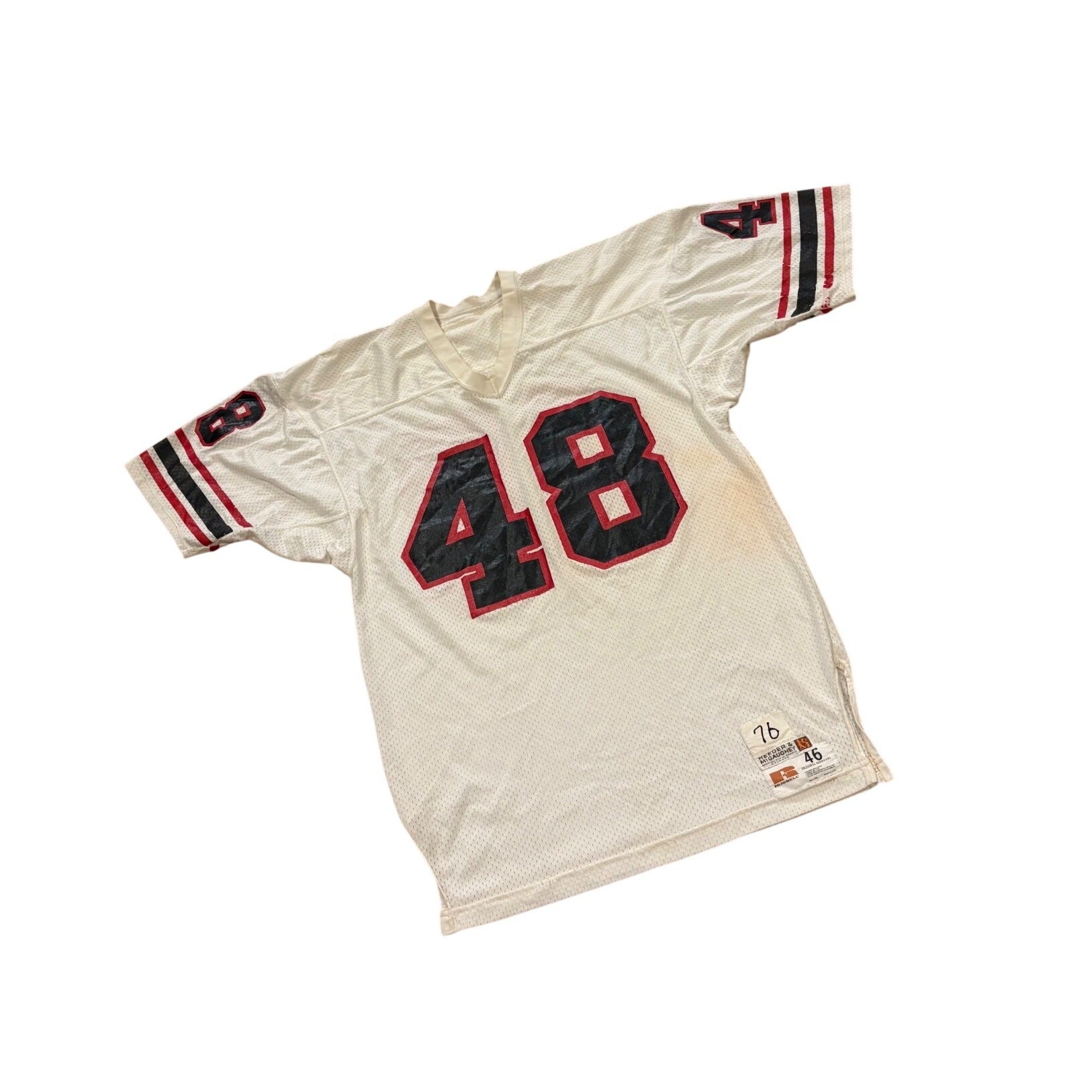 Rare 1976 Atlanta Falcons Game Worn Woody Thompson #48 NFL Football Jersey Sz 46