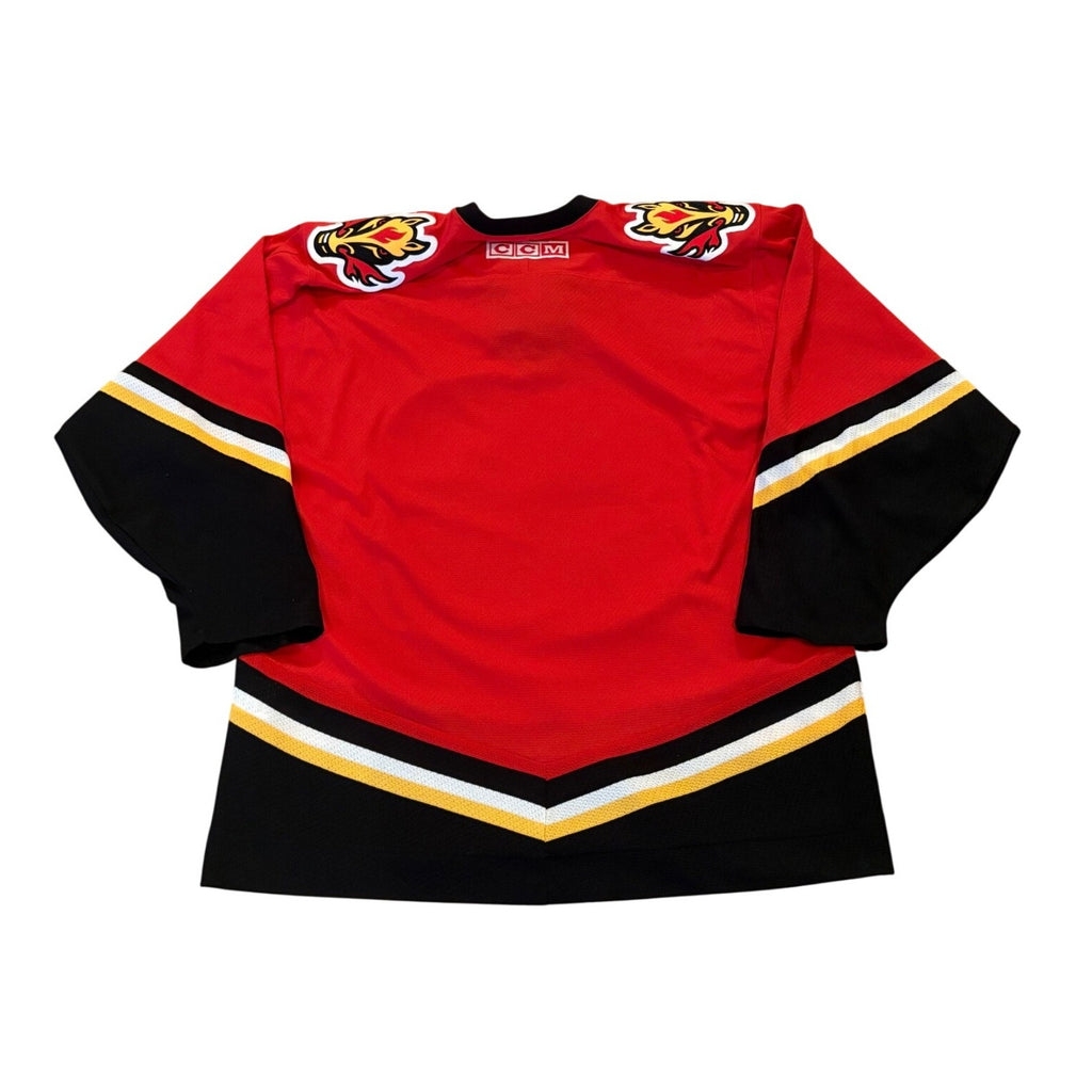 CCM 2003-2006 Calgary Flames Stitched NHL Hockey Jersey Blasty Red Men's Large