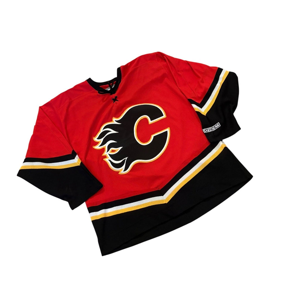 CCM 2003-2006 Calgary Flames Stitched NHL Hockey Jersey Blasty Red Men's Large