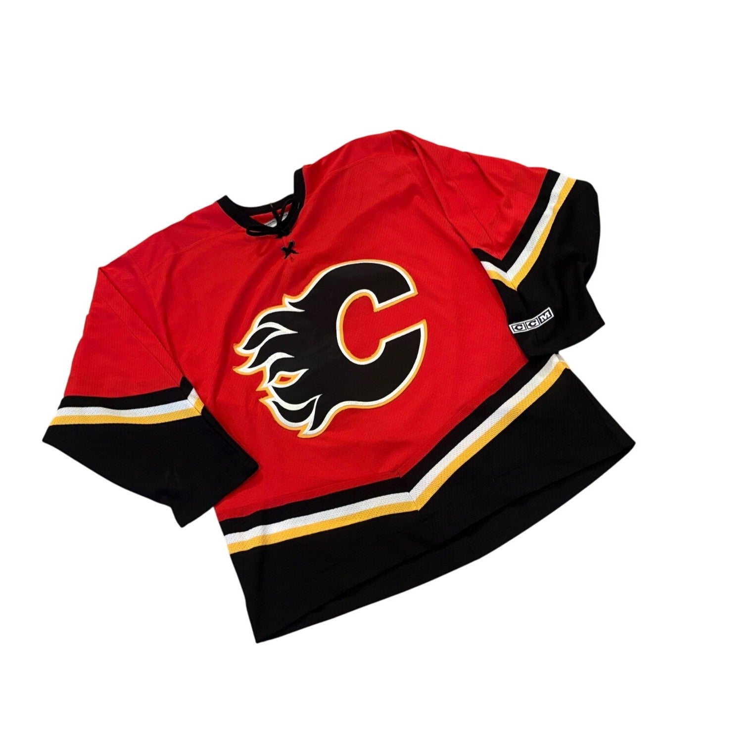 CCM 2003-2006 Calgary Flames Stitched NHL Hockey Jersey Blasty Red Men's Large