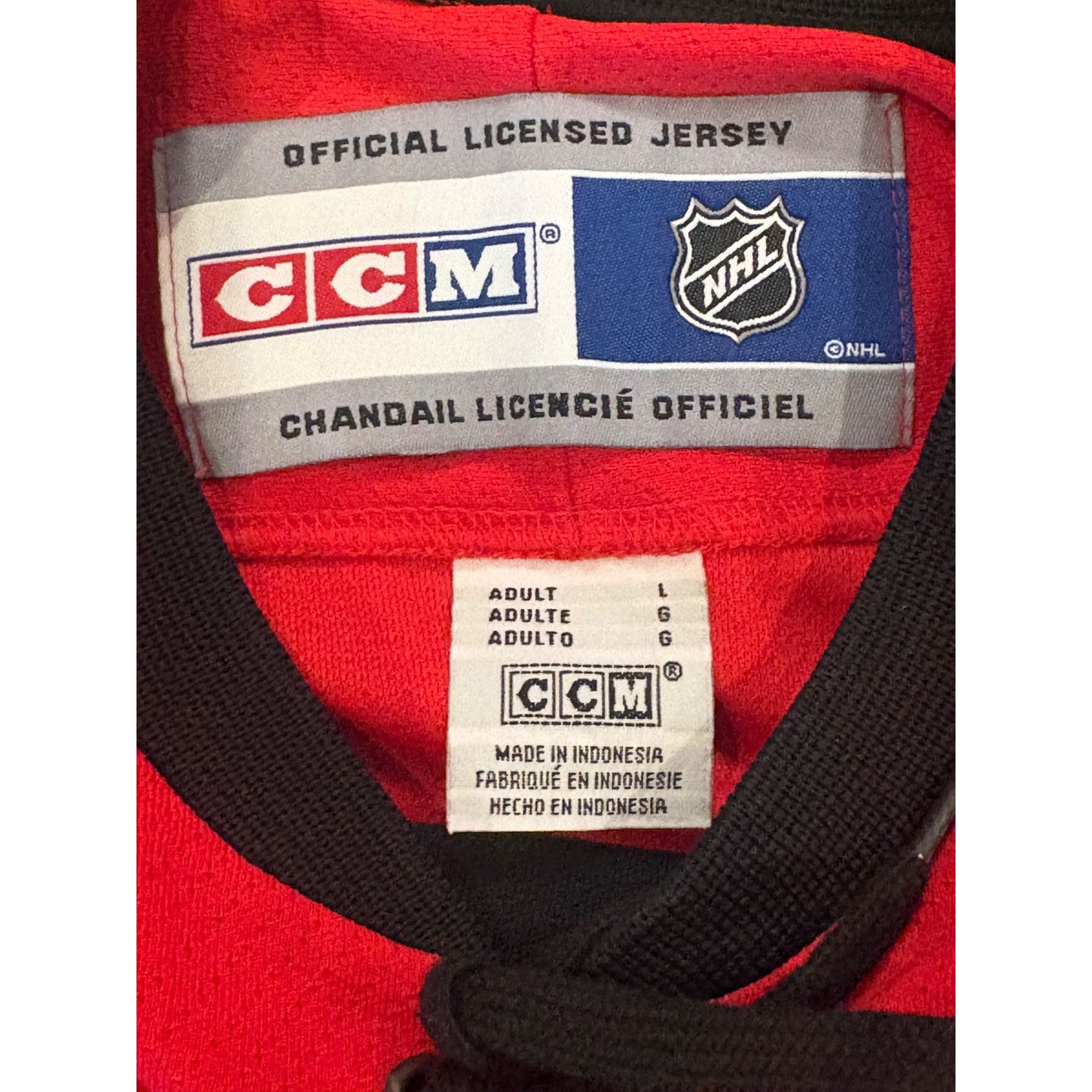 CCM 2003-2006 Calgary Flames Stitched NHL Hockey Jersey Blasty Red Men's Large