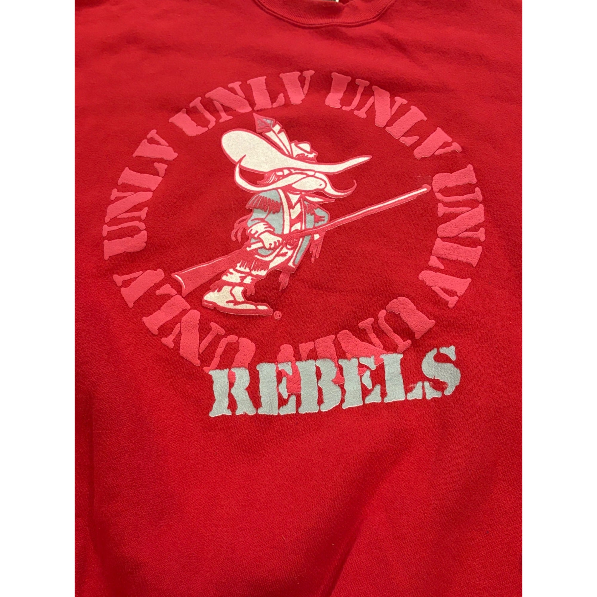 Vintage 90's UNLV Rebels Crewneck Tultex Superweight Sweatshirt Red Men's XL