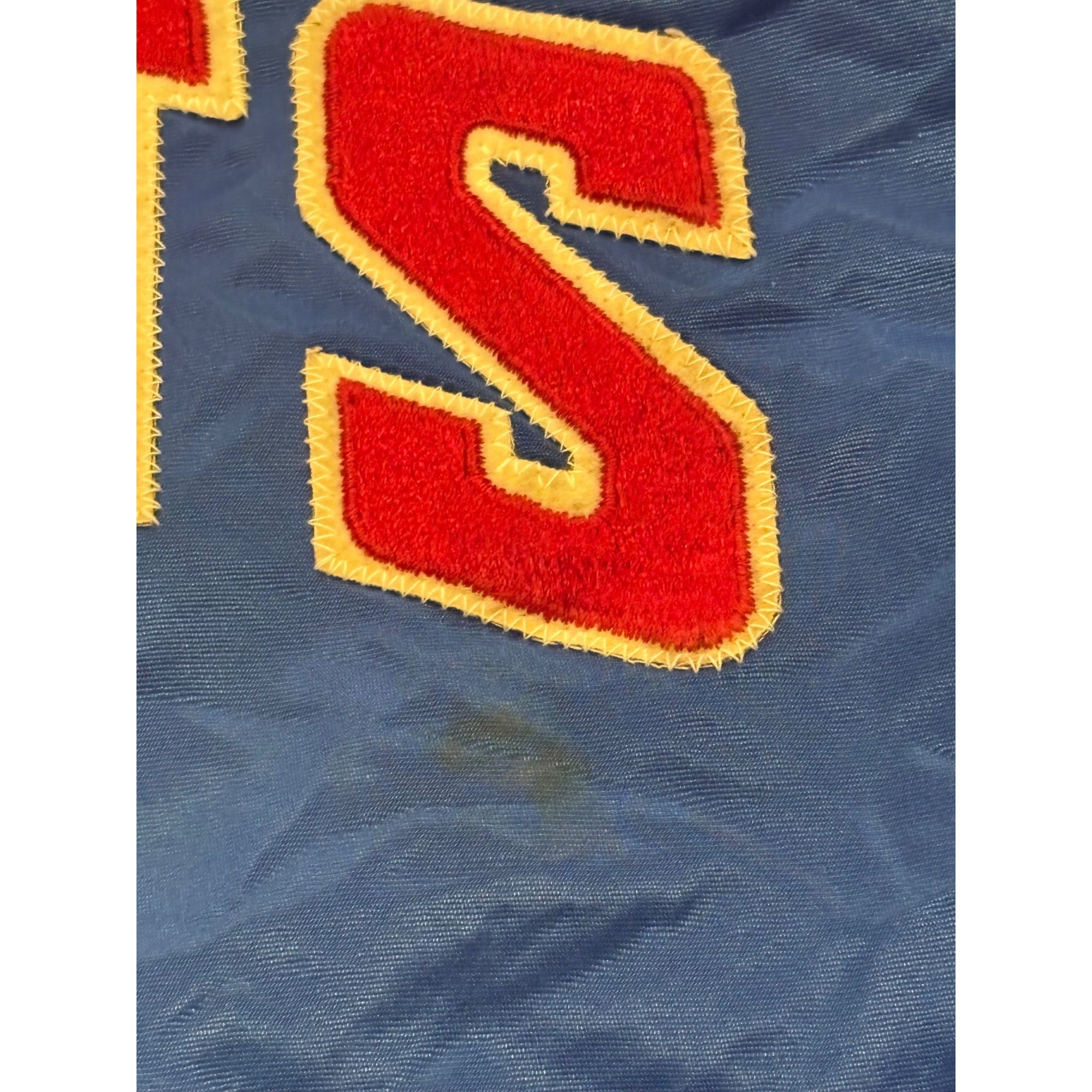 Vintage 80s Starter New York Giants NFL Satin Bomber Jacket Blue Men's XL