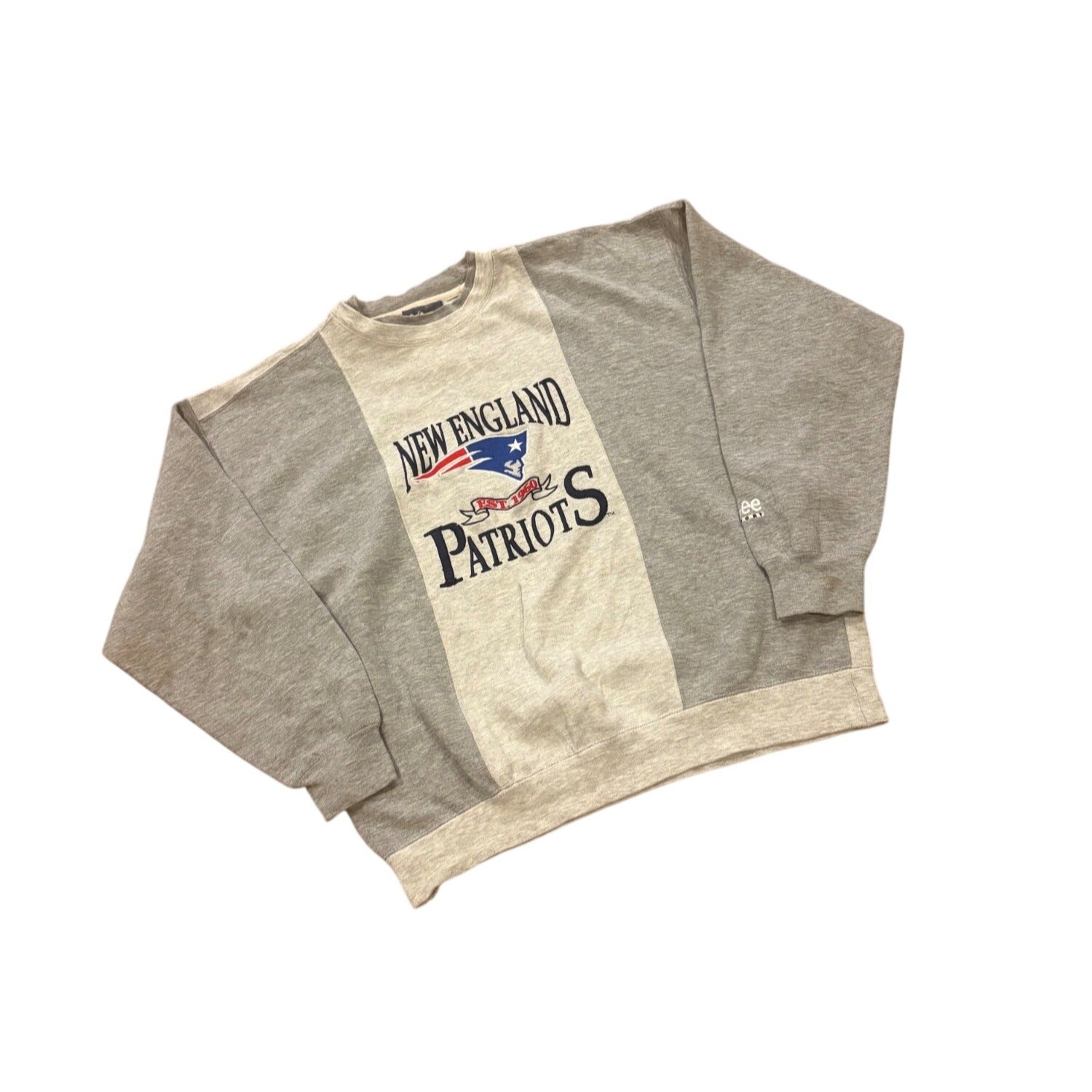 Vintage 90s Lee Sport New England Patriots Two Tone NFL Crewneck Sweatshirt L