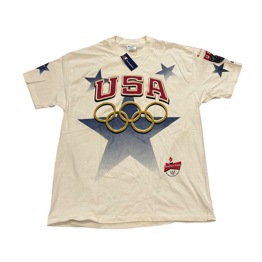 Vintage 1996 Champion USA Atlanta Olympics Single Stitch T-Shirt Men's XL NWT