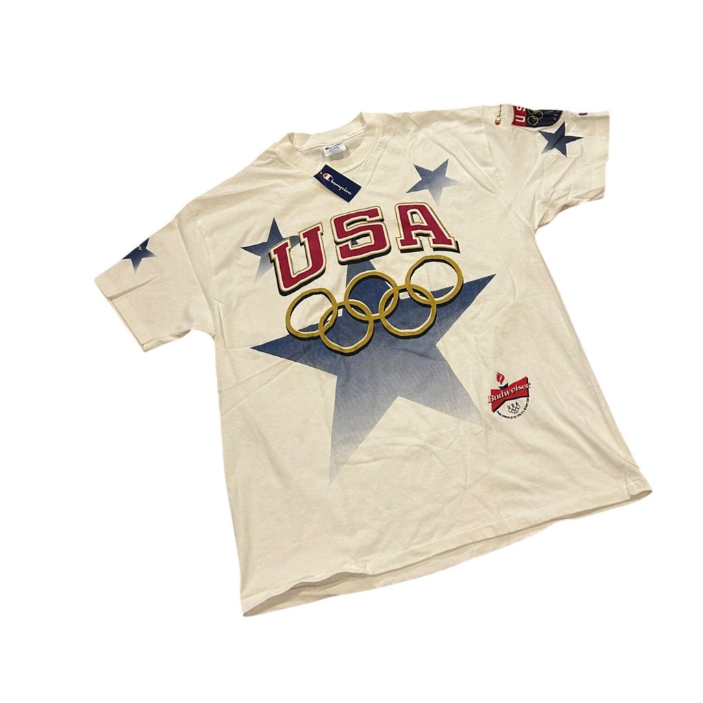 Vintage 1996 Champion USA Atlanta Olympics Single Stitch T-Shirt Men's XL NWT