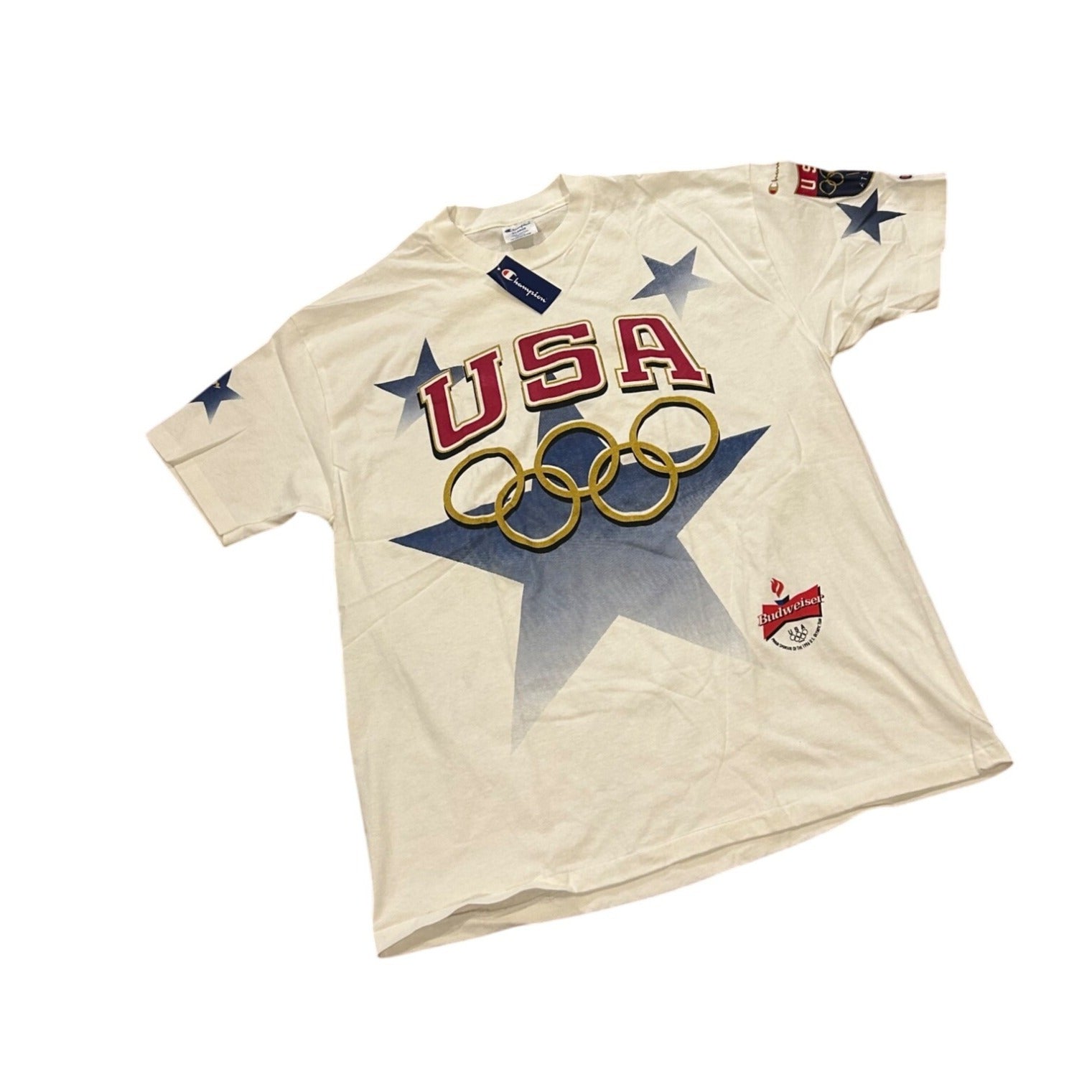 Vintage 1996 Champion USA Atlanta Olympics Single Stitch T-Shirt Men's XL NWT