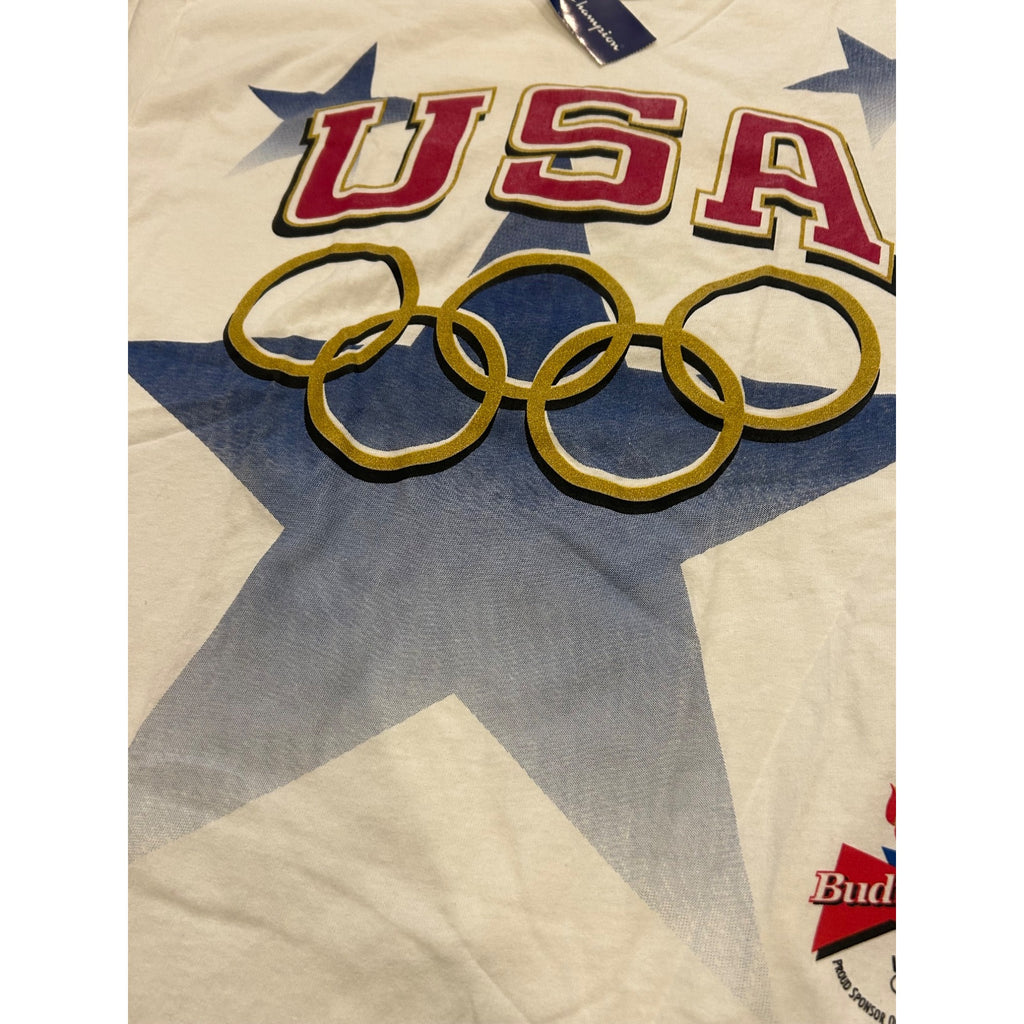 Vintage 1996 Champion USA Atlanta Olympics Single Stitch T-Shirt Men's XL NWT
